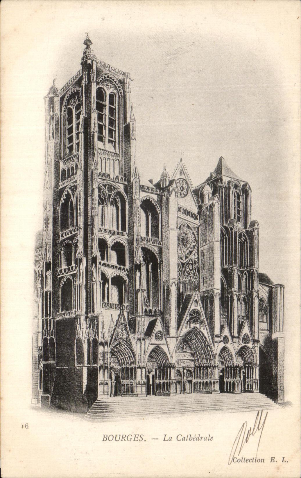 CPA Bourges la catedral