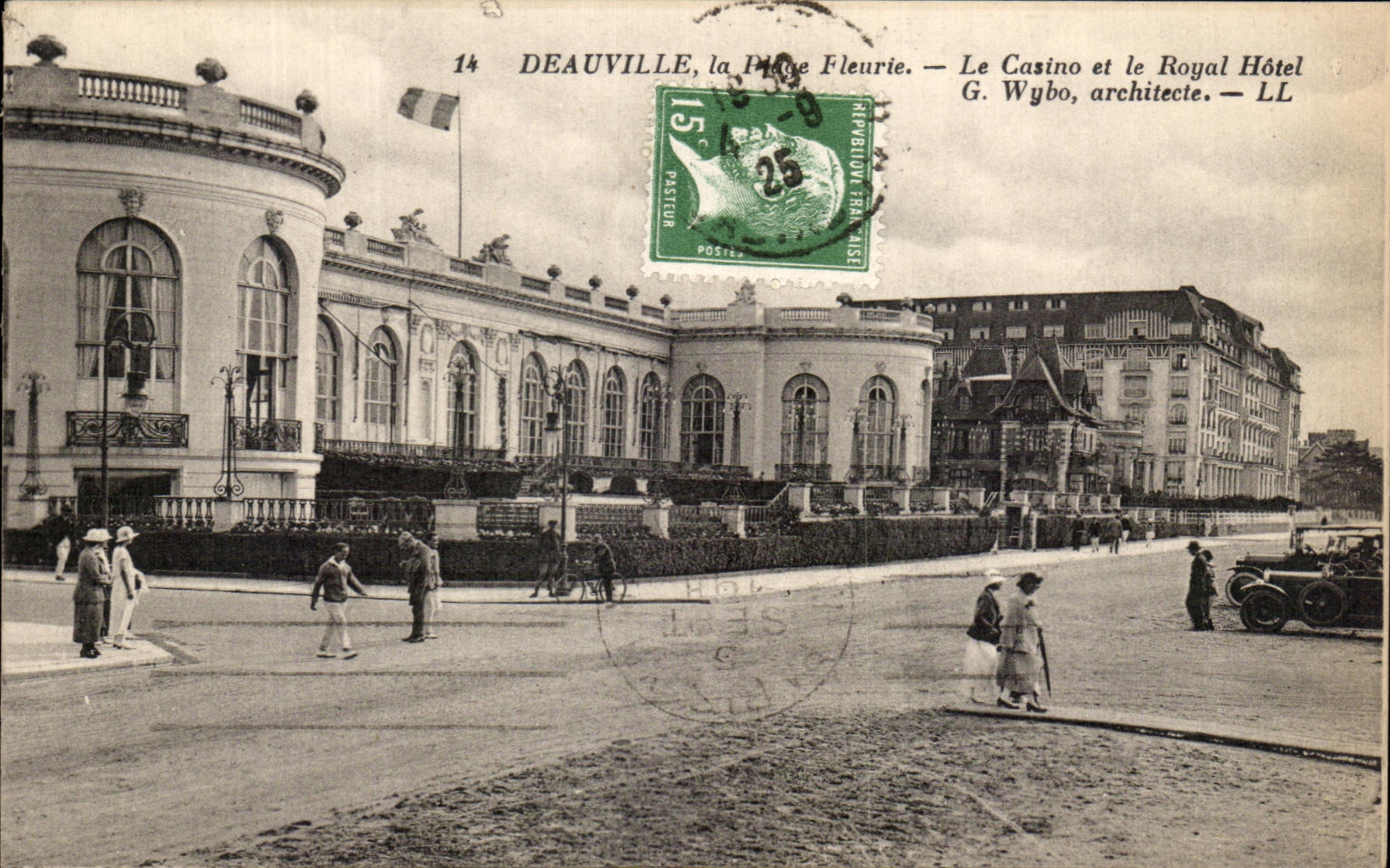 CPA Deauville the Flowered Beach the Casino and the Royal Hotel Wybo architect
