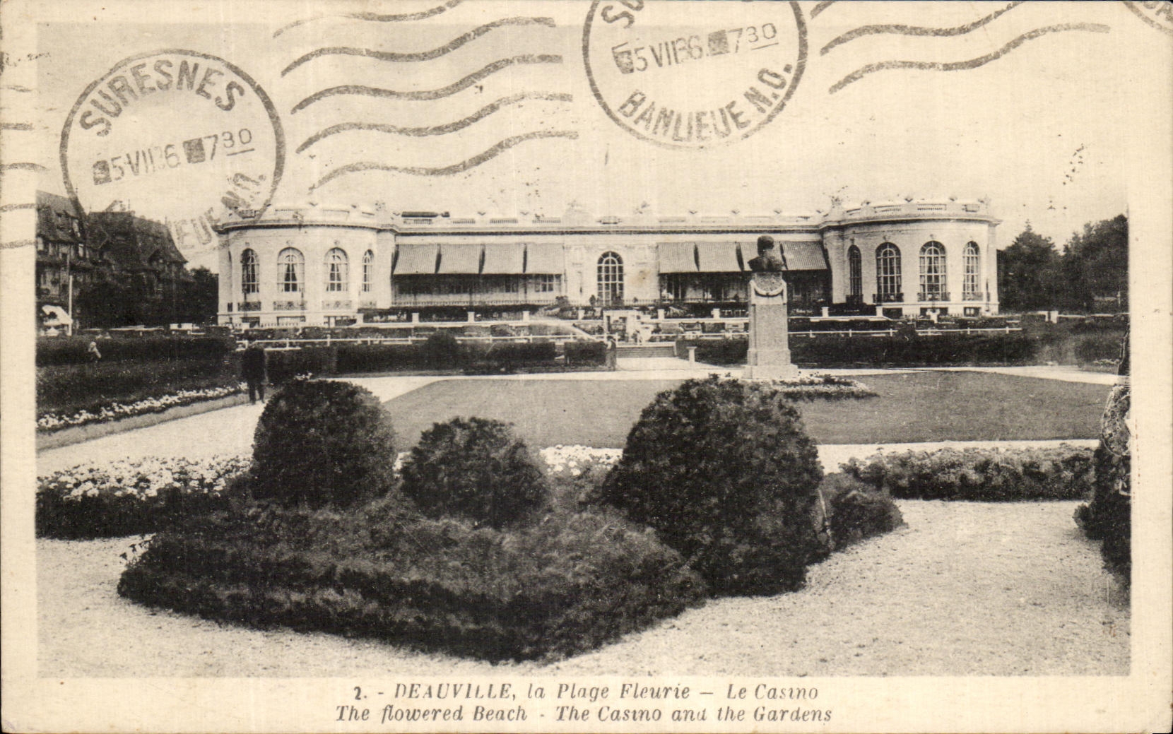 CPA Deauville the Flowered Beach the Casino