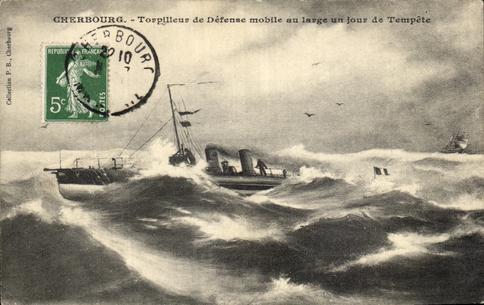 CPA Cherbourg Torpilleur of Defense mobile to the lavge one day of Storm