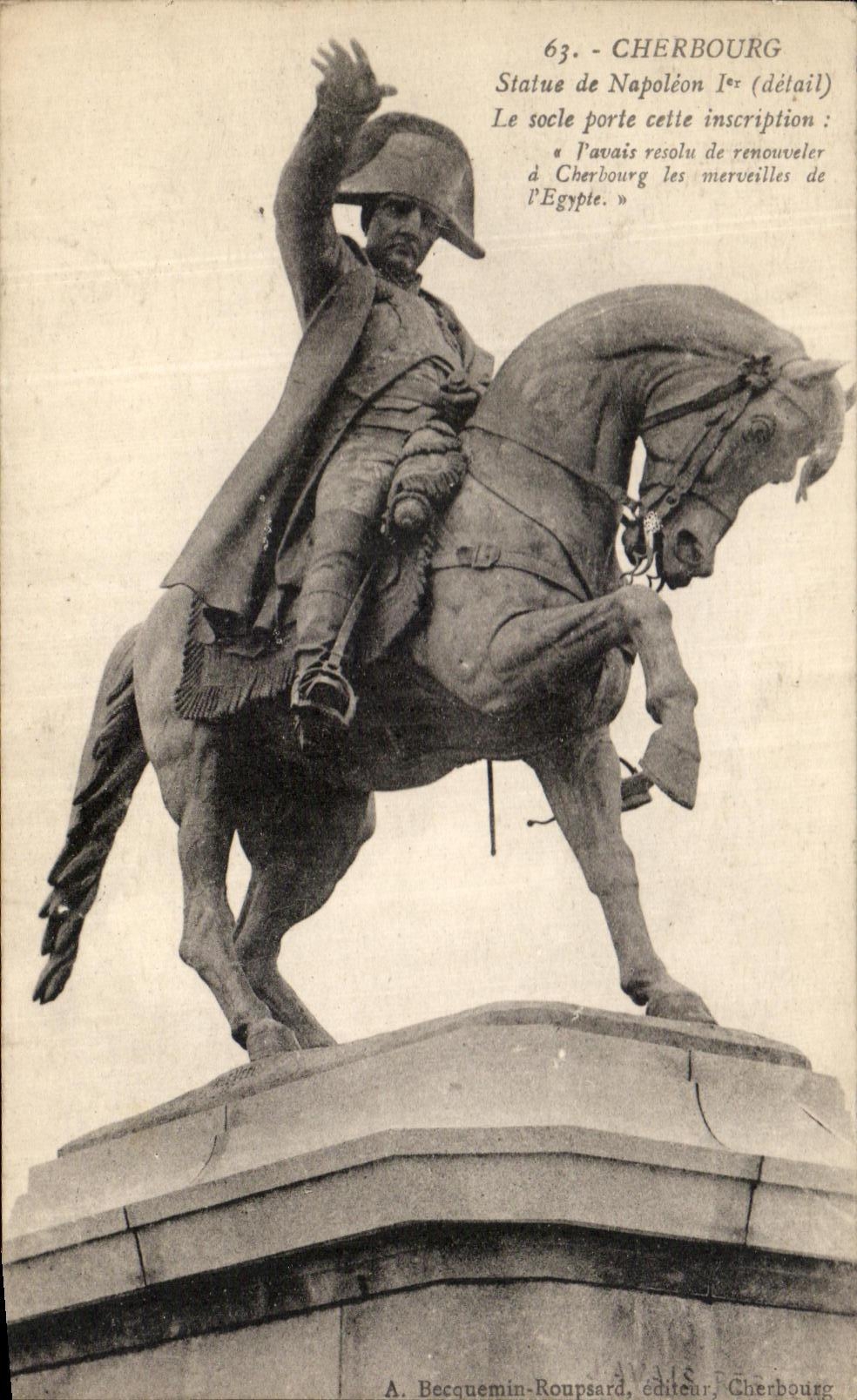 CPA Cherbourg Statue of Napoleon 1st