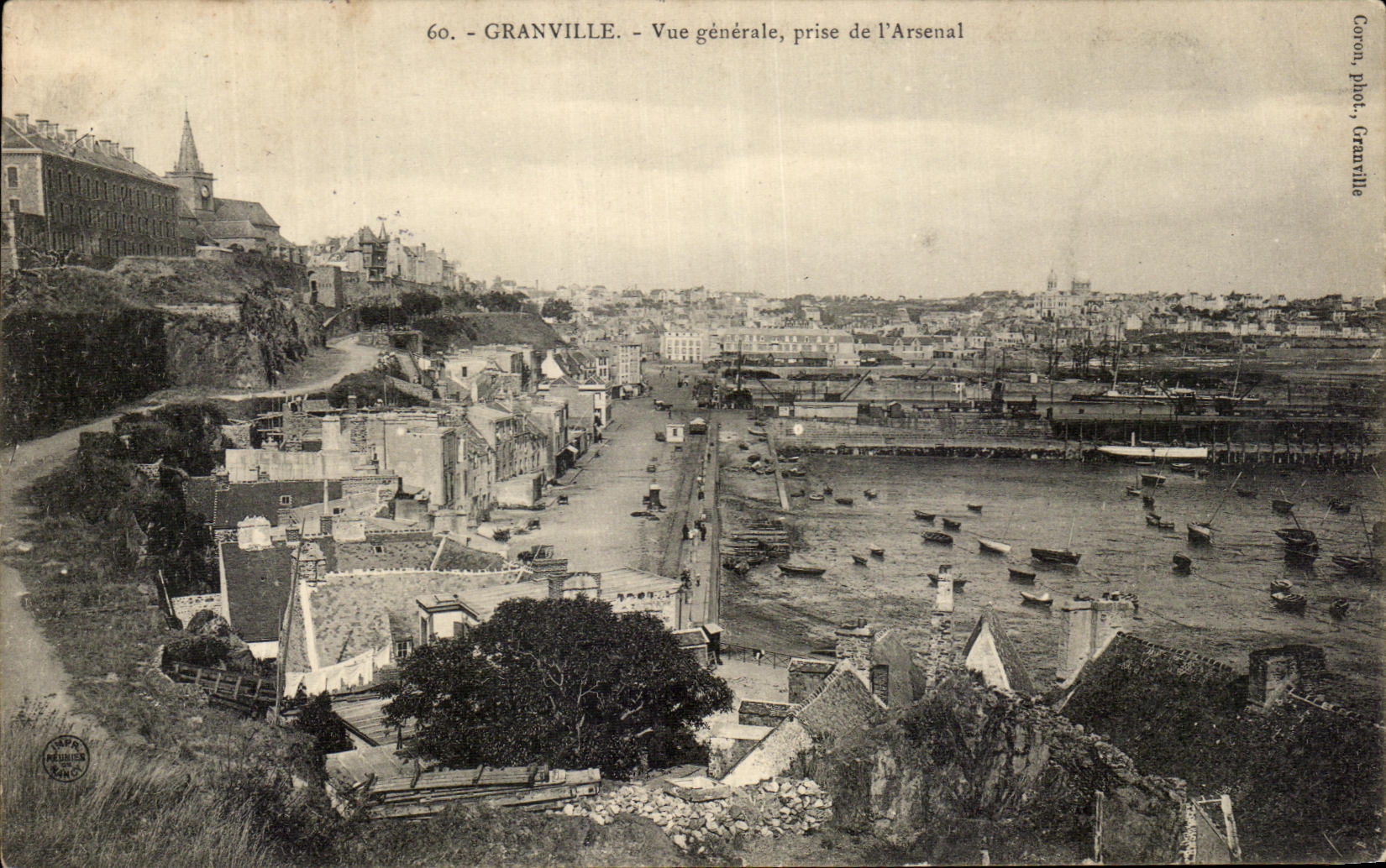 CPA Granville Vue generale prise de l'Arsenal