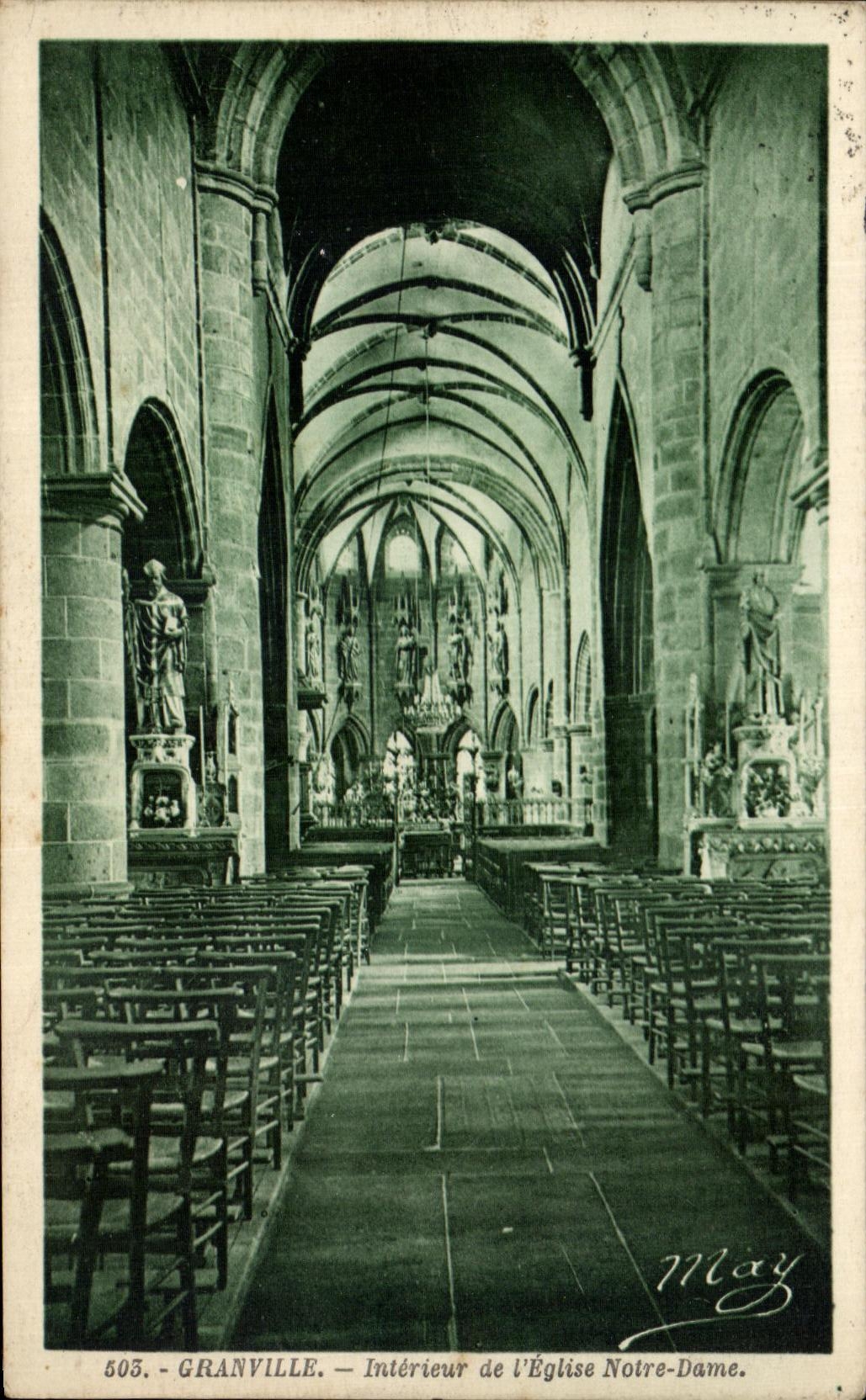 CPA Granville Interieur de l'Eglise Notre Dame