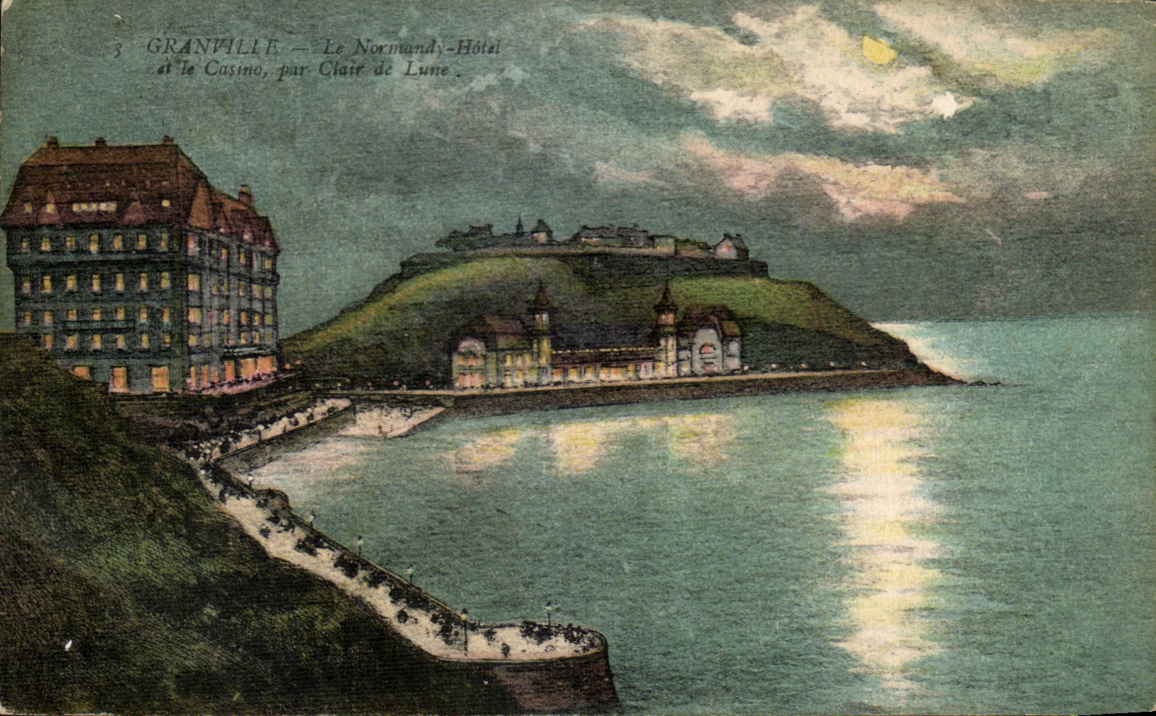 CPA Granville Le Normandy Hotel et le Casino par Clair de Lune