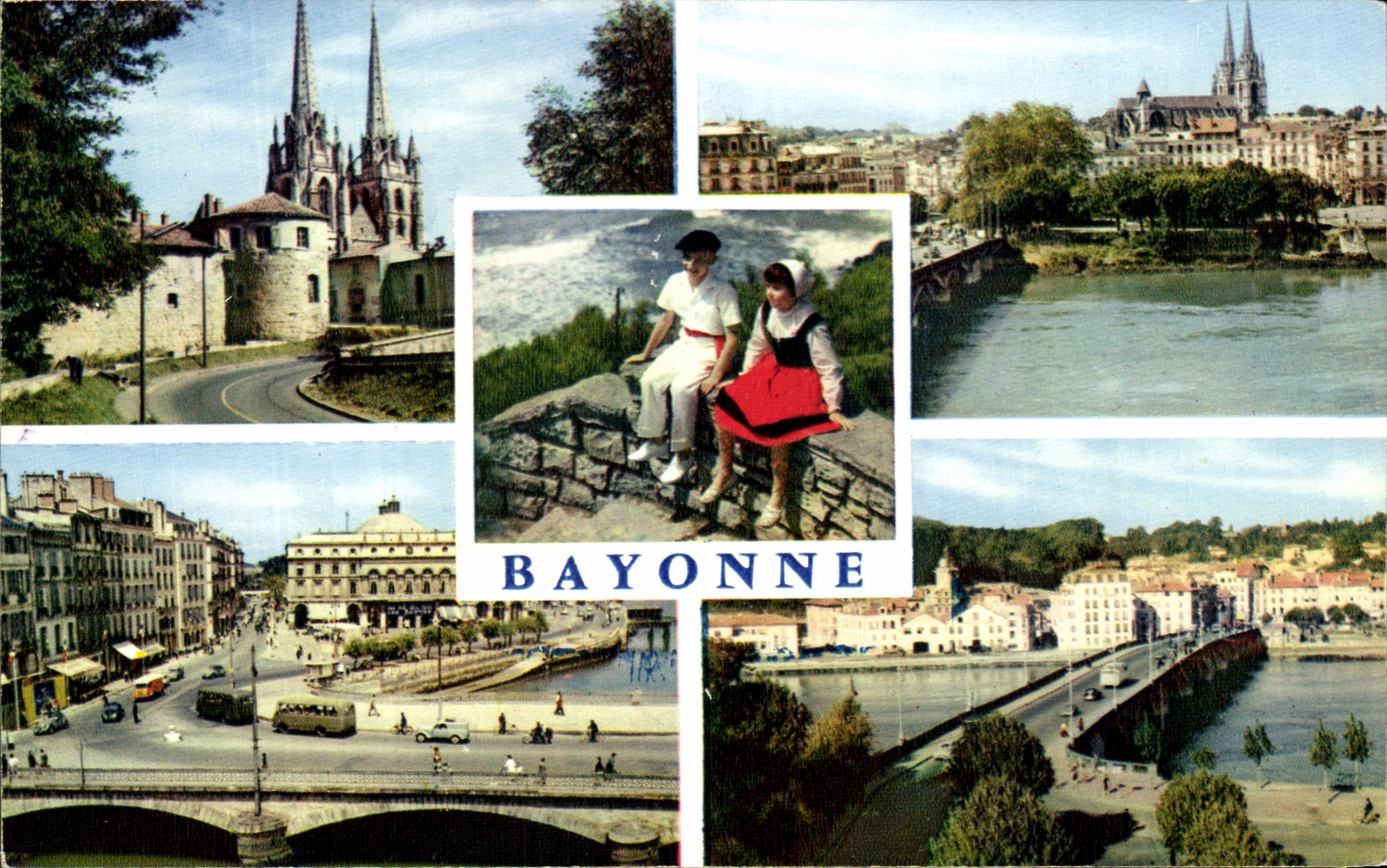 CPSM Bayonne Old Castle and Cathedral Adour and the Cathedral