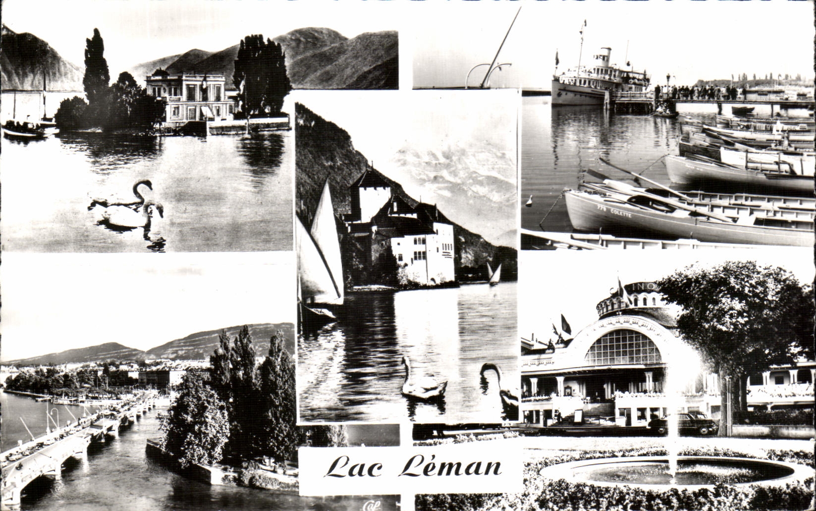 CPSM Lake Leman on the lake Thonon the Port Castle of Chillon