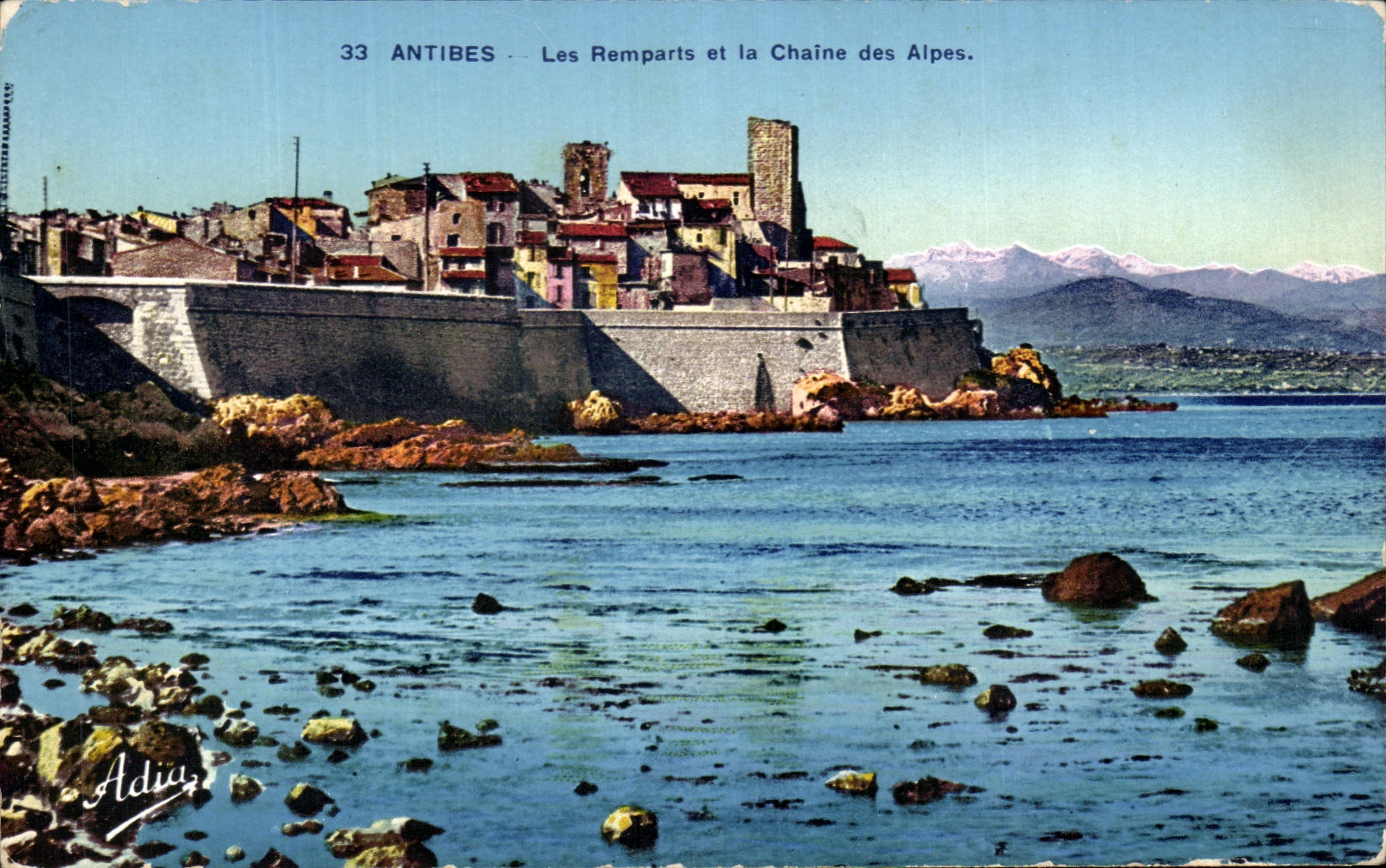 CPA Antibes Les Remparts Et La Chaine Des Alpes