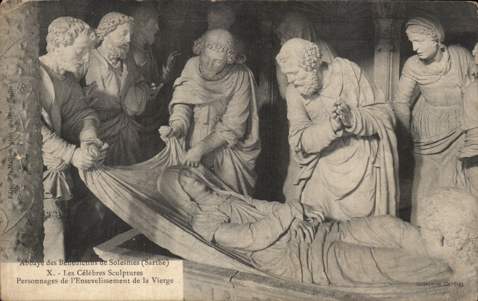 CPA Abbey Of the Solesmes Benedictines the Famous Sculptures Characters of the Burial of the Virgin