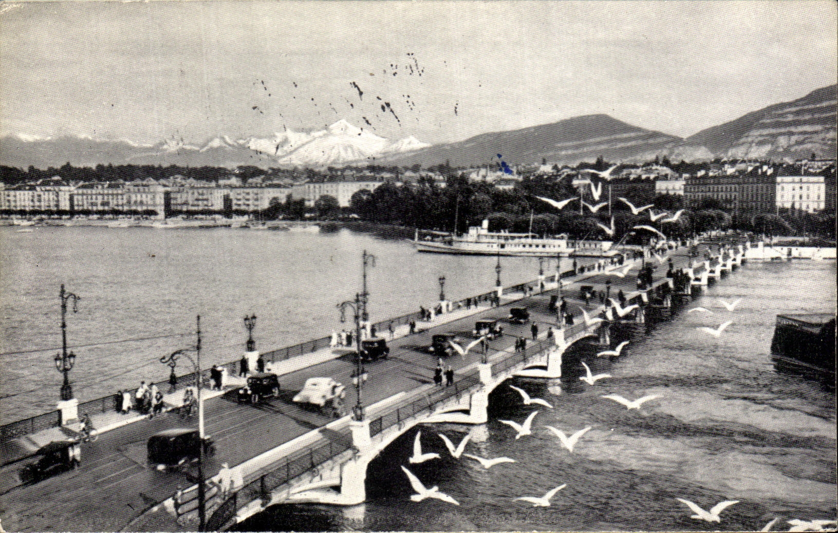 CPA Geneva the Bridge of the White MT and the White MT