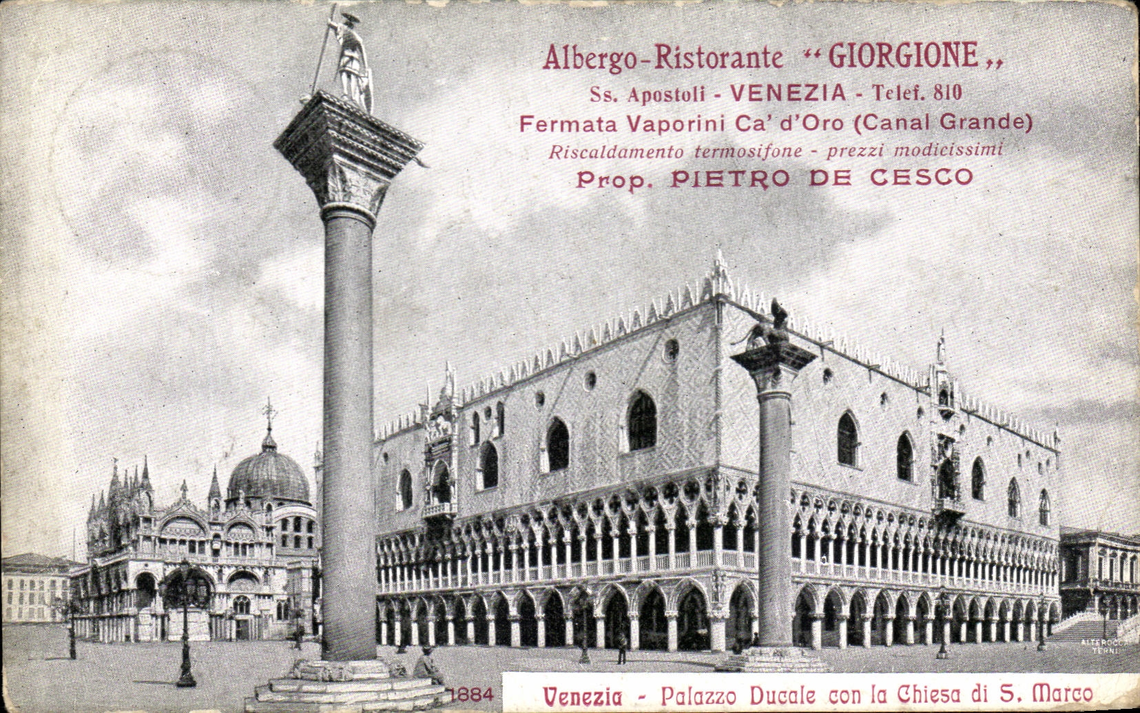 CPA Albergo Ristroante Giorgione Venezia Fermata Vaporini Ca' d' Oro Pietro De Cesco