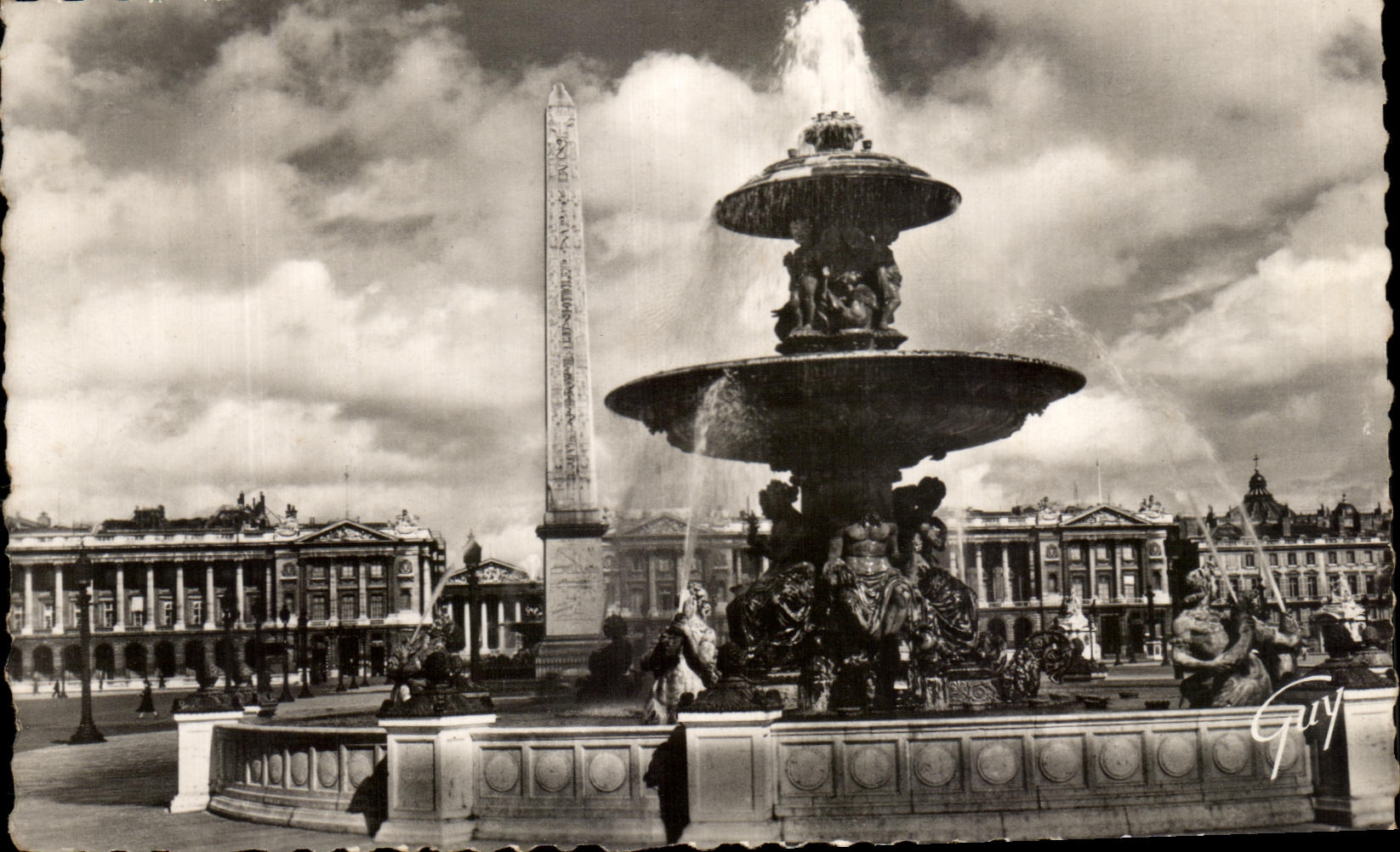 CPA Paris And Its Wonders Place Harmony One Of the fontalines And the Obelisk