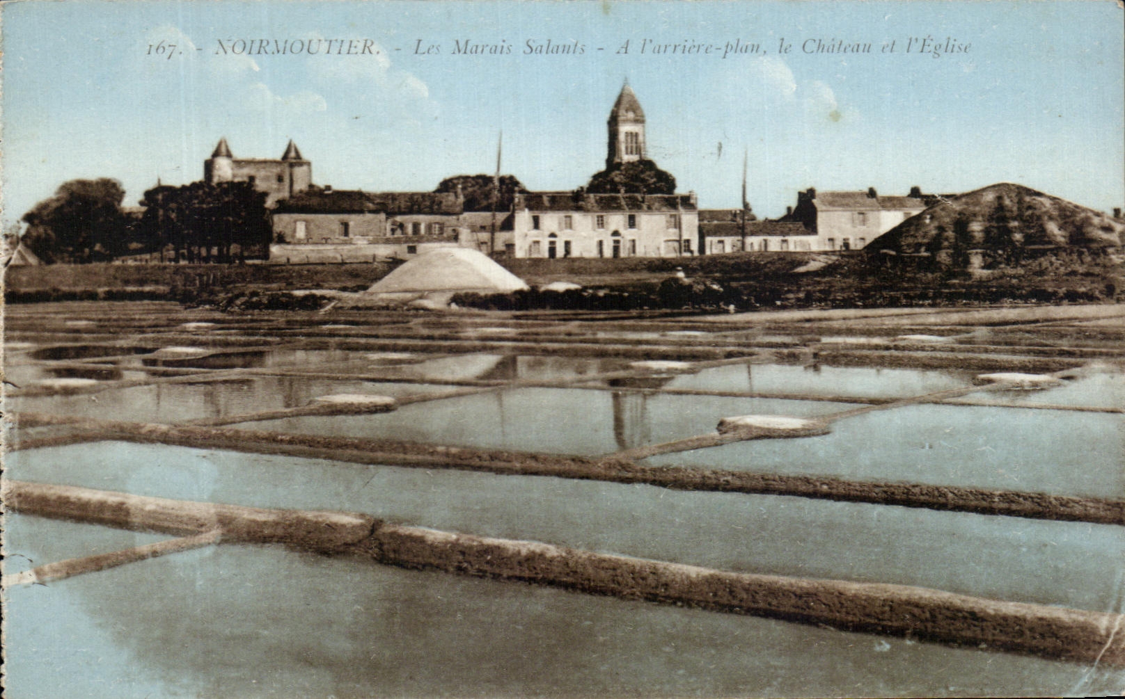 CPA Noirmoutier Salt-water Marshes With the background the castle And the Church