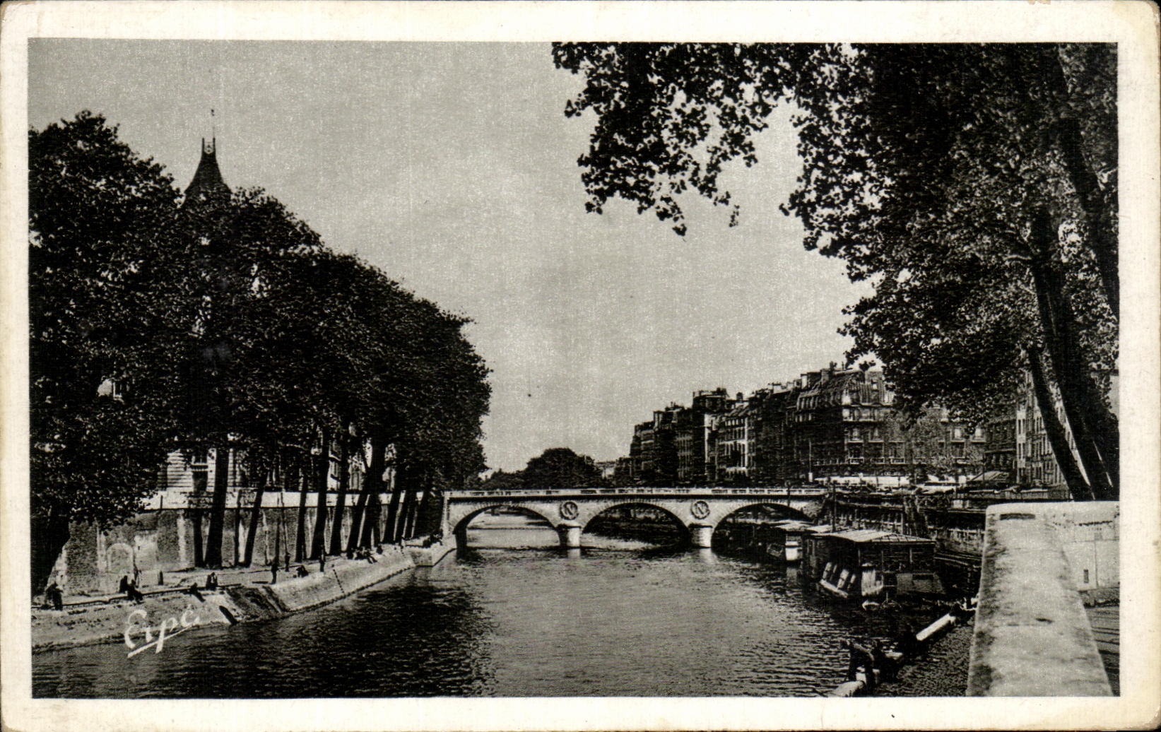 CPA By Visiting Paris the Seine Michel bridge