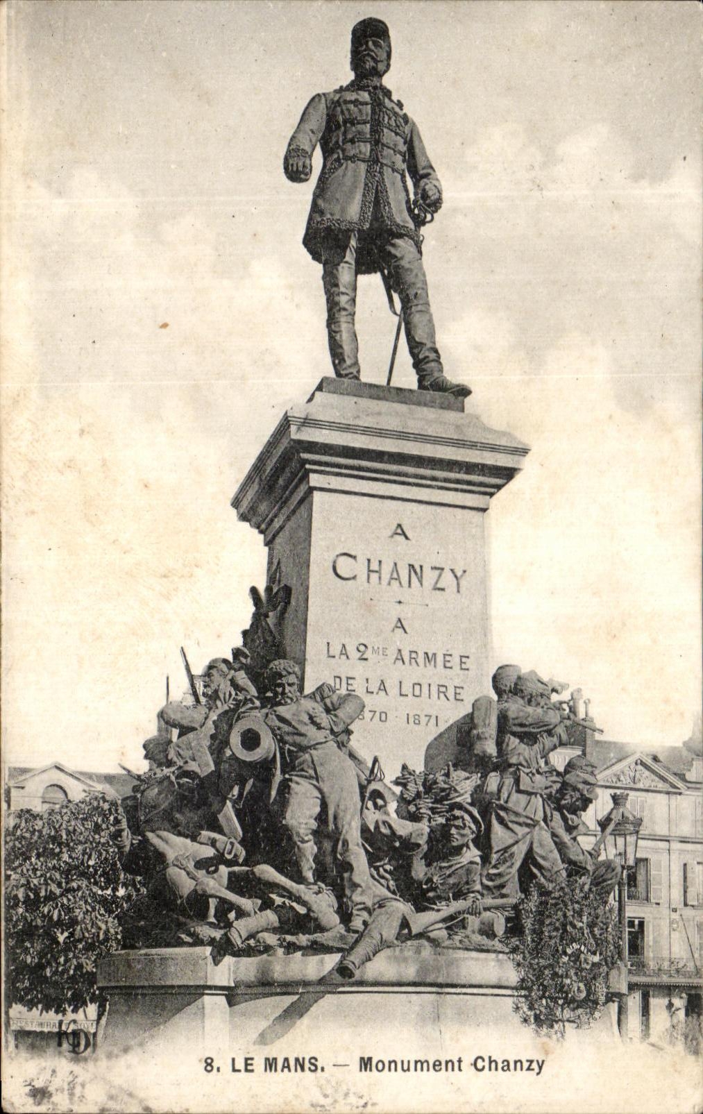 CPA Mans Monument Chanzy Militaria
