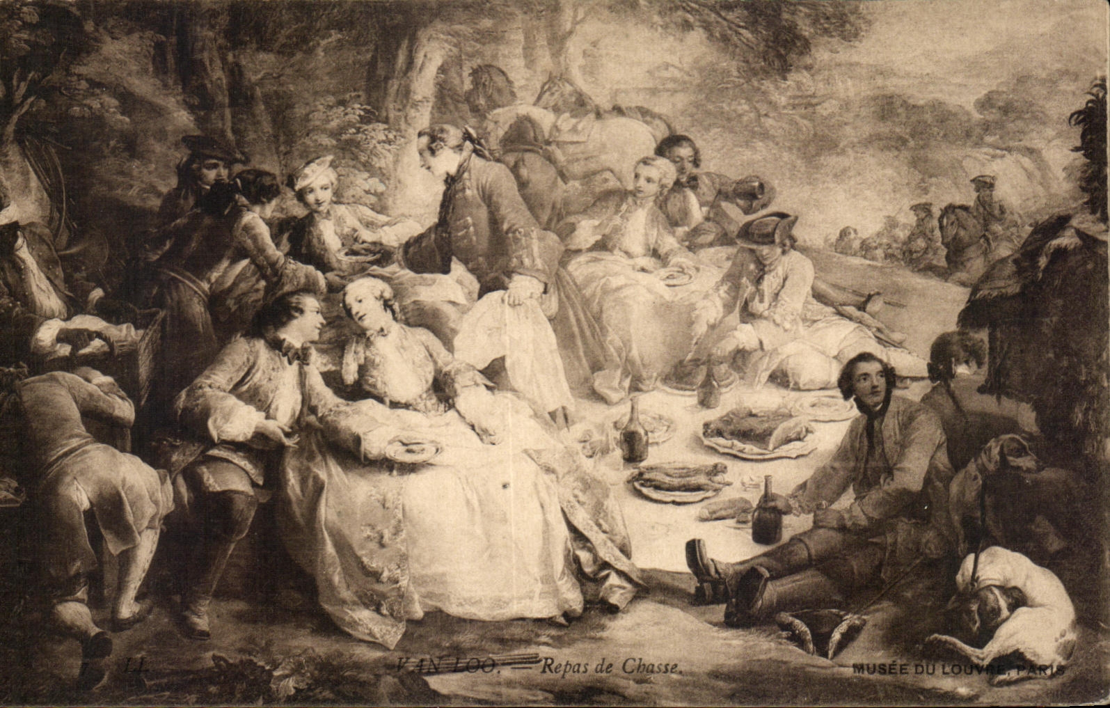 CPA Van Loo Repas de Chasse