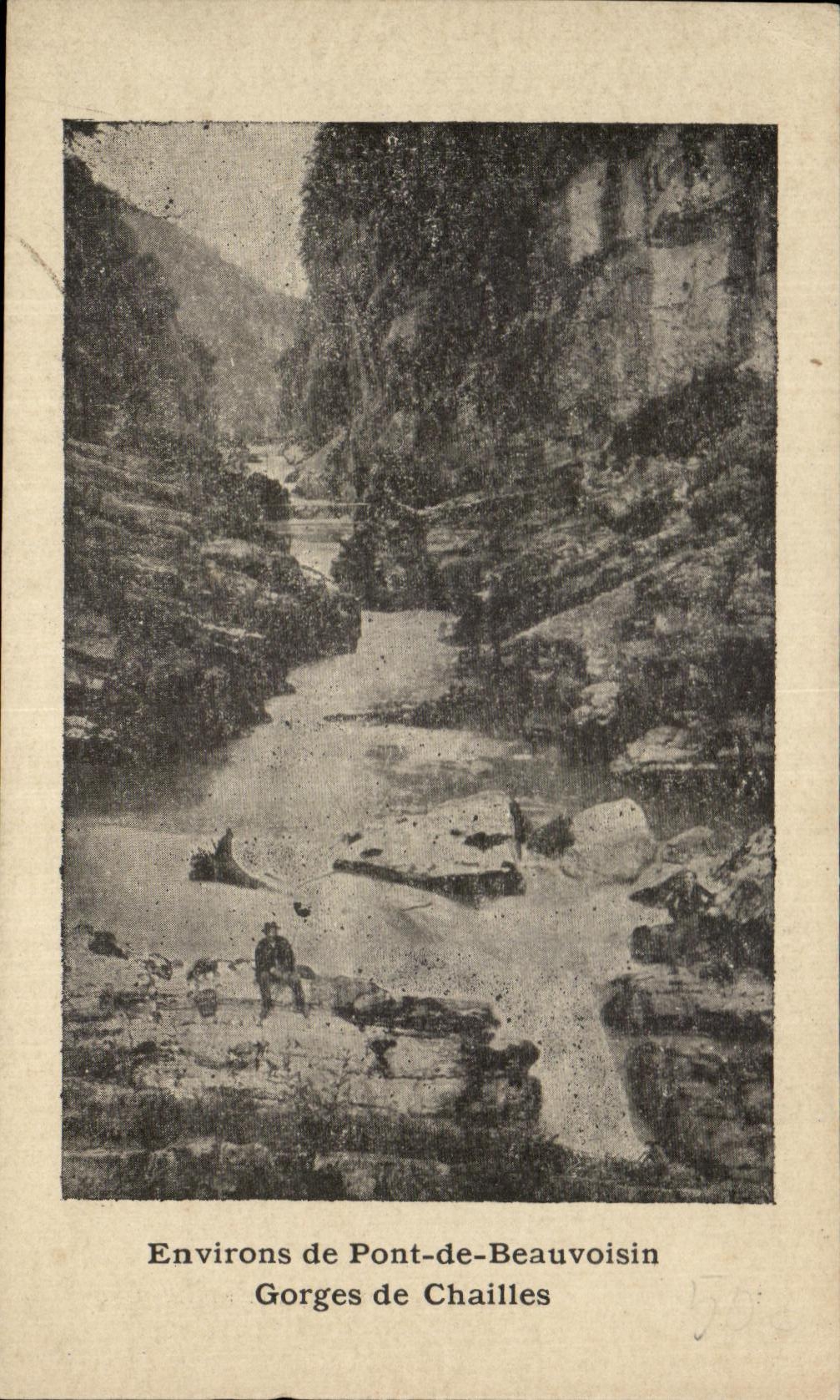 CPA Surroundings of Bridge of Beauvoisin Falls of Road metals