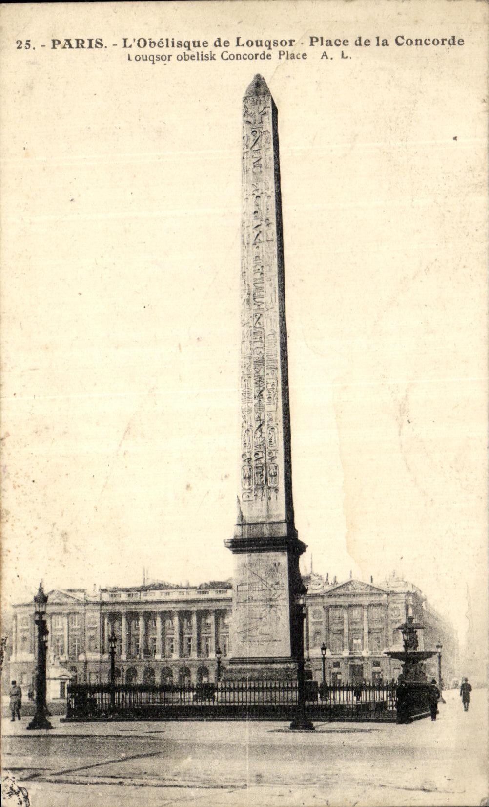 CPA Paris the Obelisk of Louqsor Places Harmony