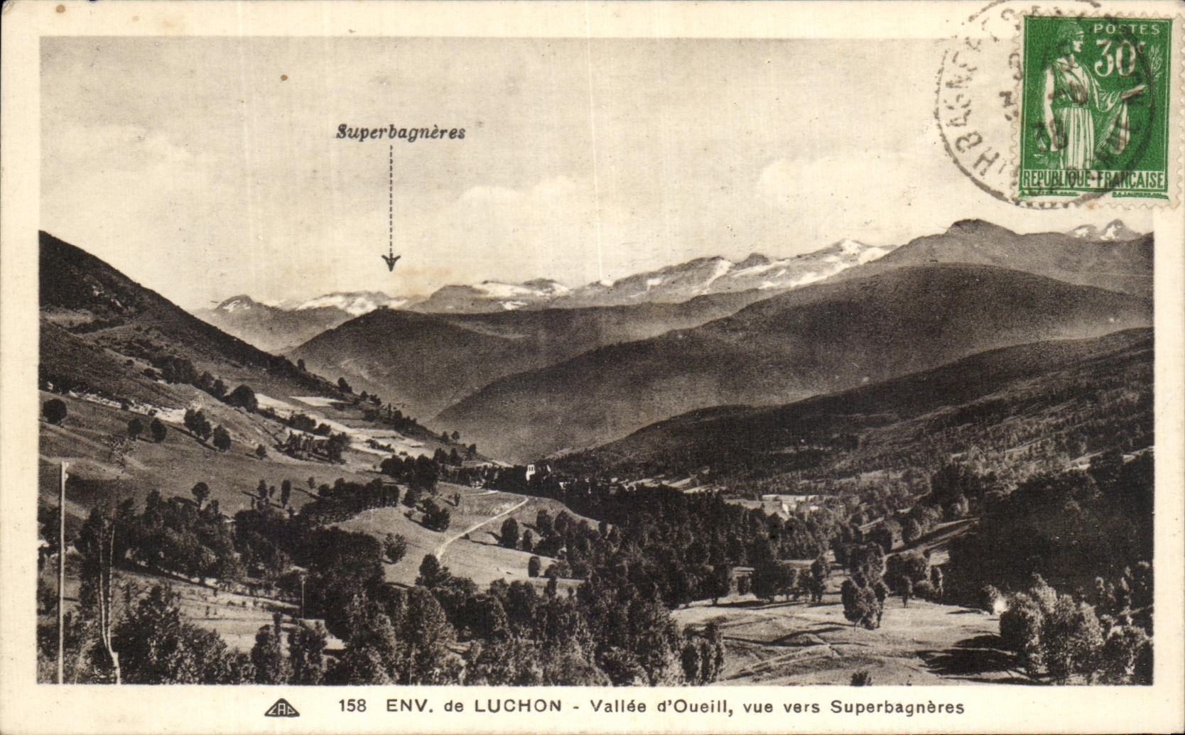 CPA Luchon Valley of Oueill seen towards Superbagneres