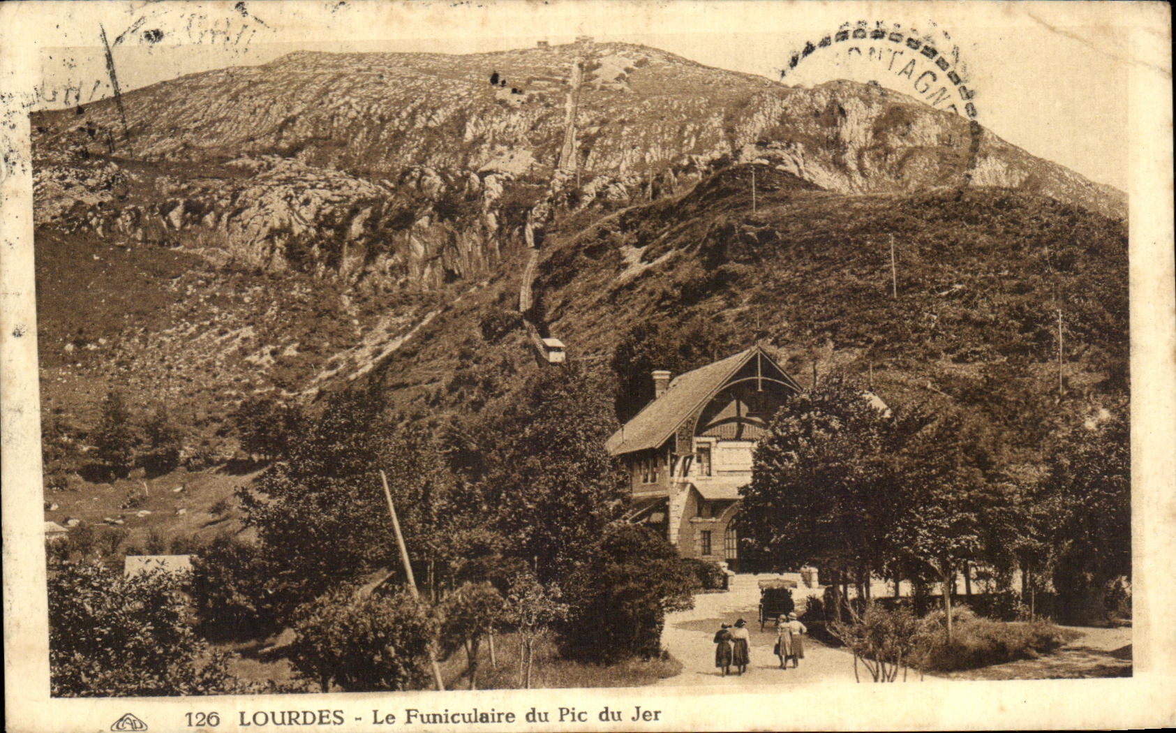 CPA Lourdes the Funicular of the Peak of Jer