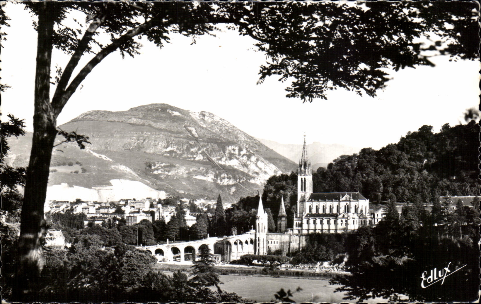 CPA Lourdes the Basilica and the Peak of Jer