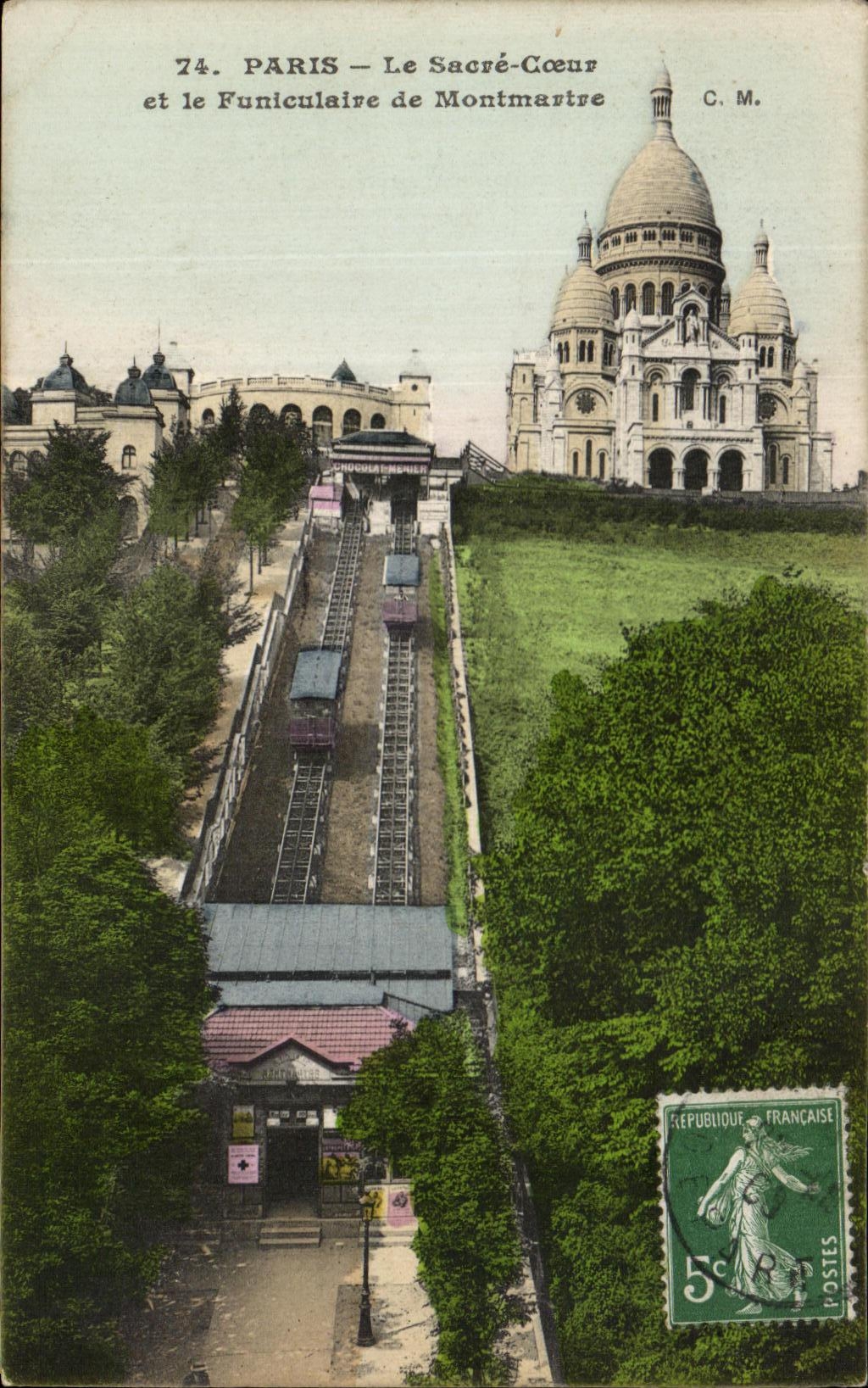 CPA Paris the Sacring Heart And Funiculaire De Montmartre