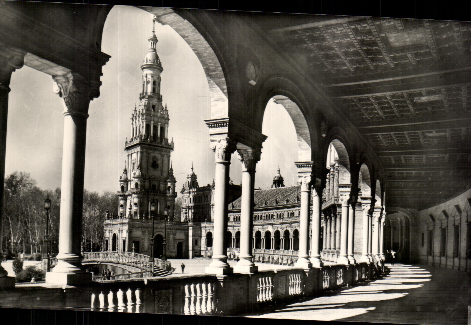 CPA Sevilla Plaza de Espana Galerias Places from Spain Galerie Spain Place Gallery