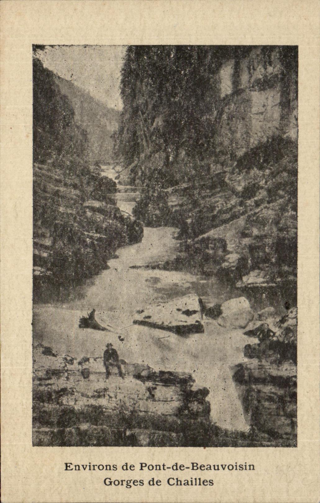 CPA Surroundings of Bridge of Beauvoisin Falls of Road metals