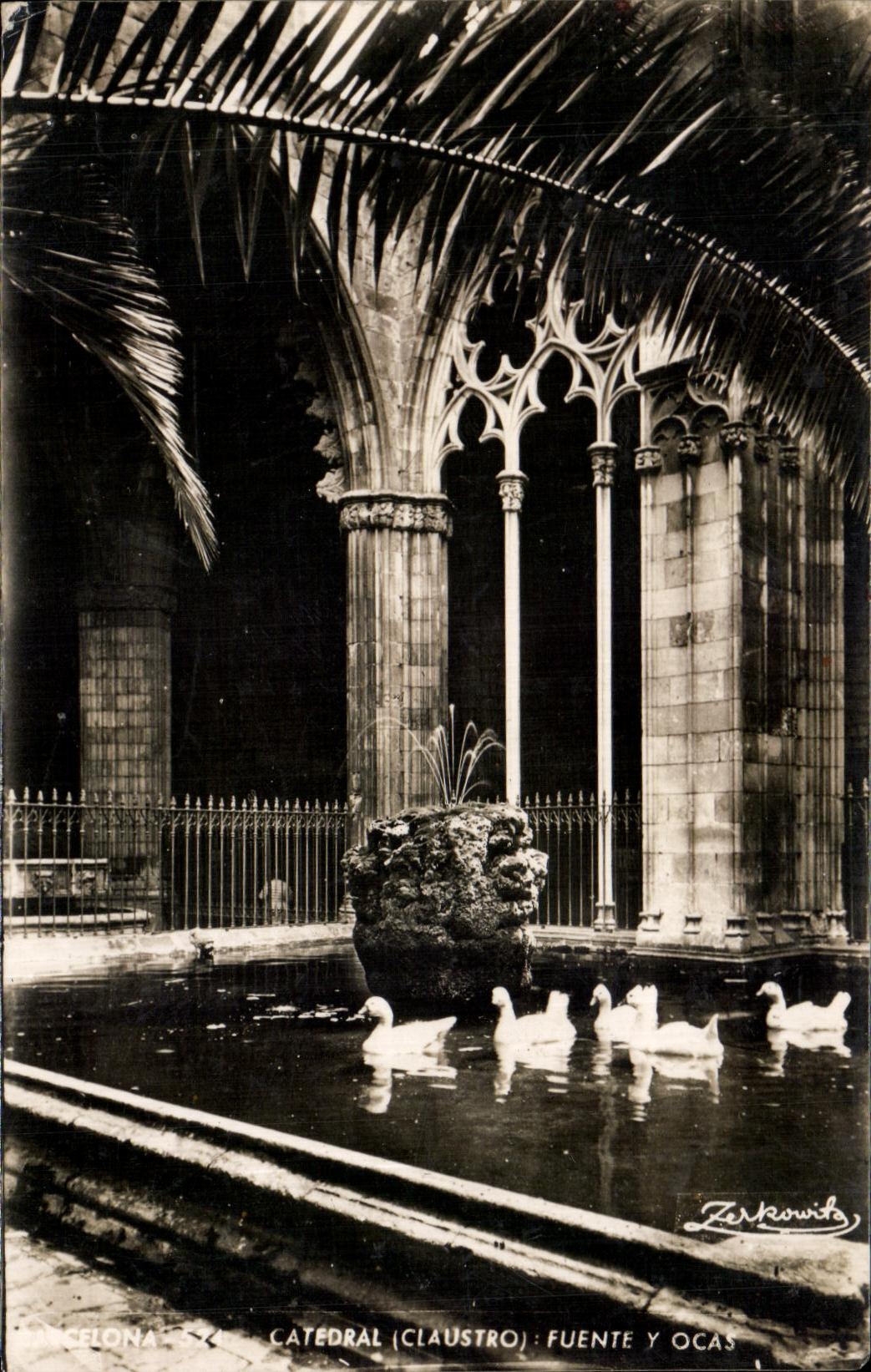 CPA Barcelona Catedrale Fuente there Ocas