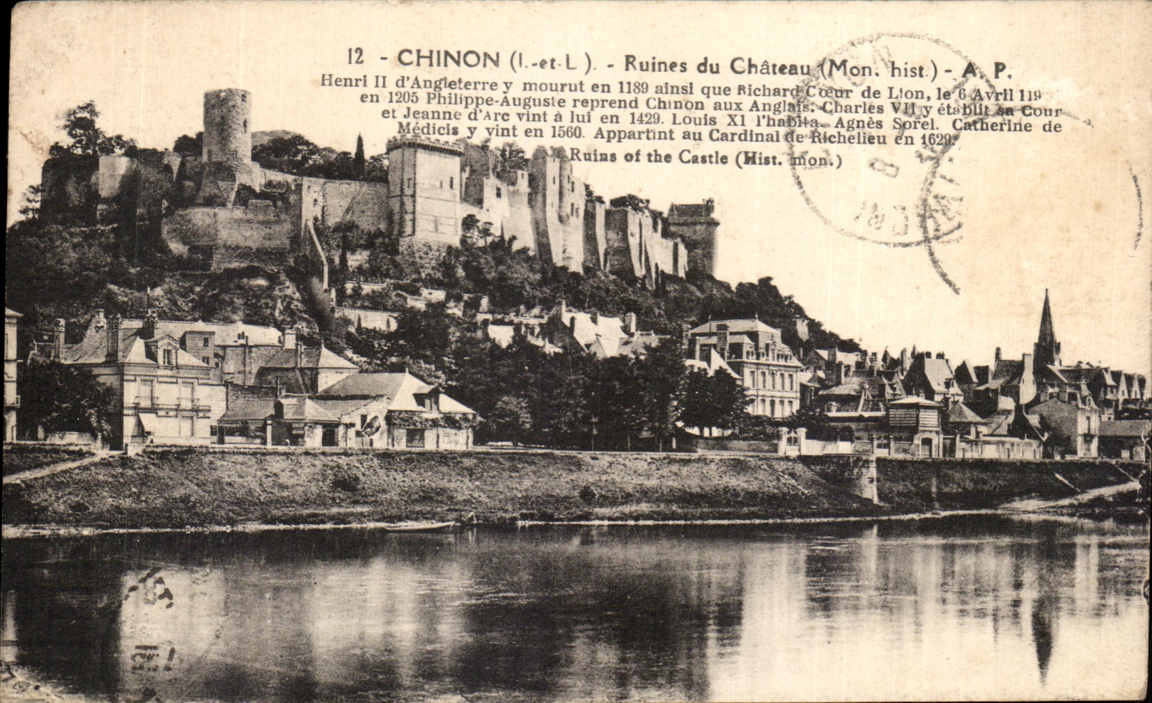 CPA Chinon Ruins of the Castle