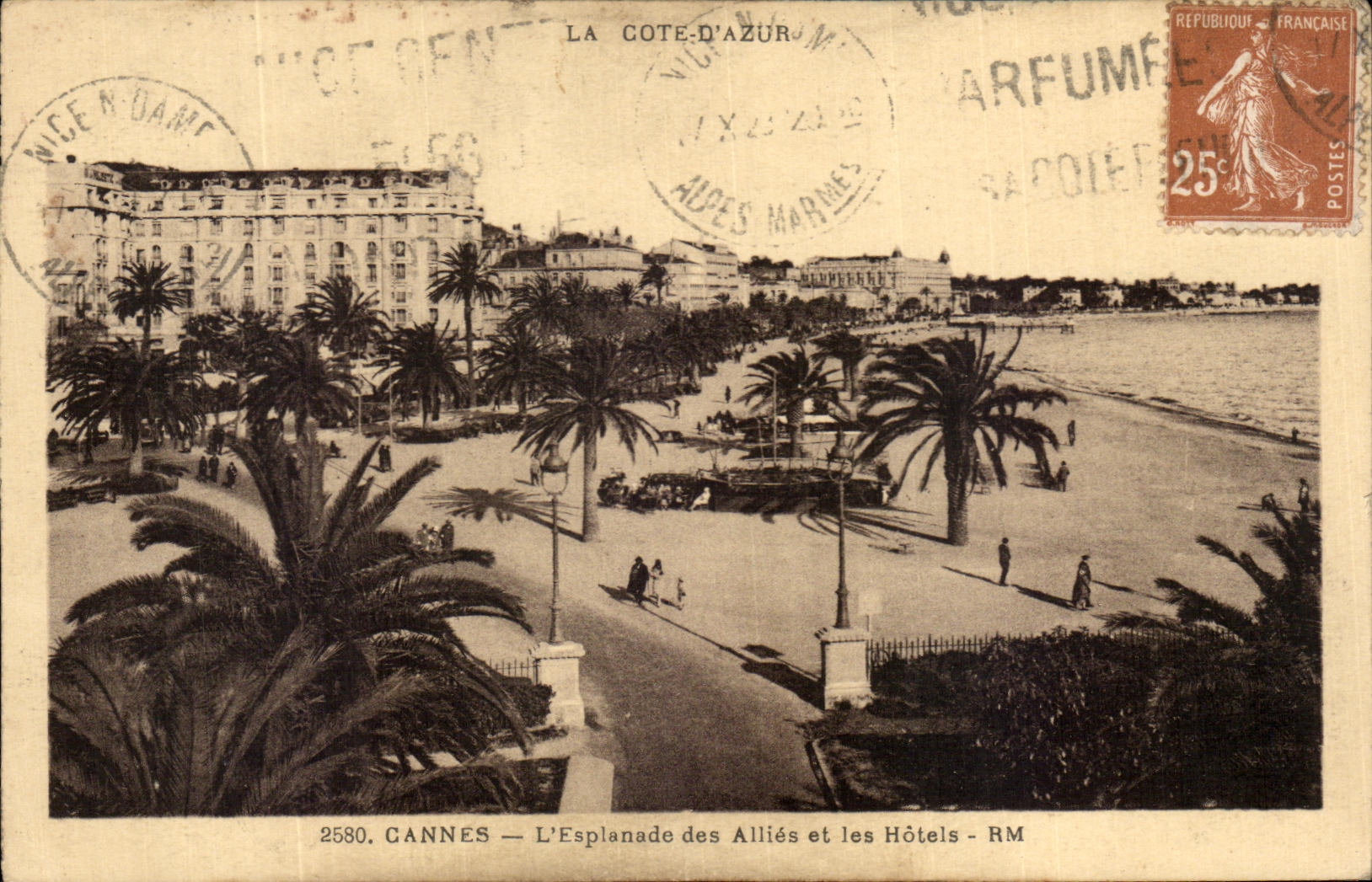 CPA Cannes the Esplanade Of Combine And the Hotels