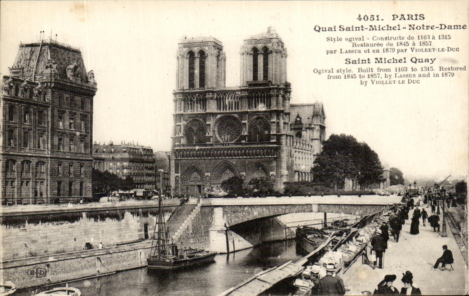 CPA Paris Quay Saint Michel Notre Dame Secondhand booksellers
