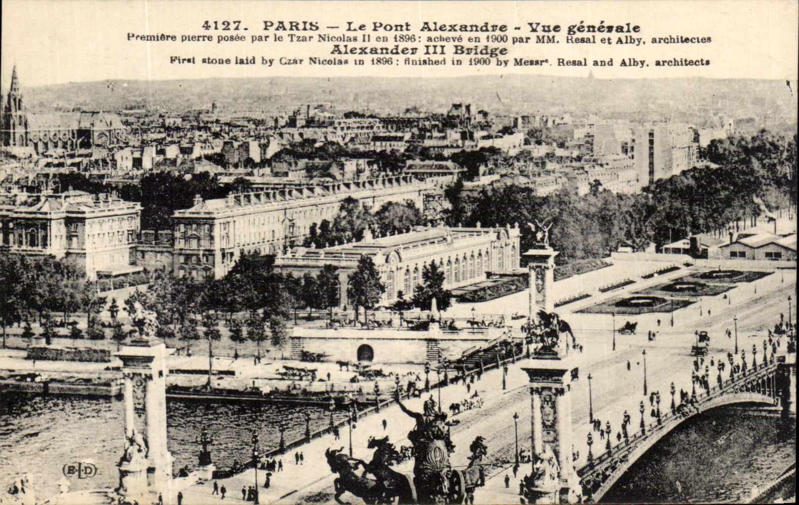 CPA Paris the Bridge Alexandre View Premiire Pierre Posee By the Tsar Nicolas II