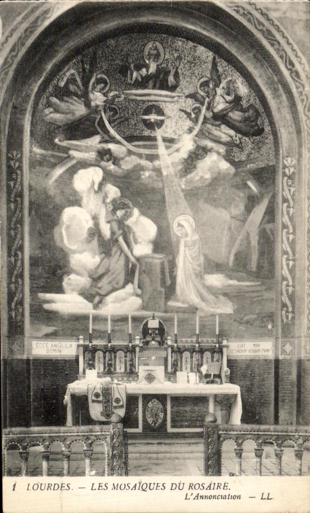 CPA Lourdes Mosaics Of the Rosary Annunciation
