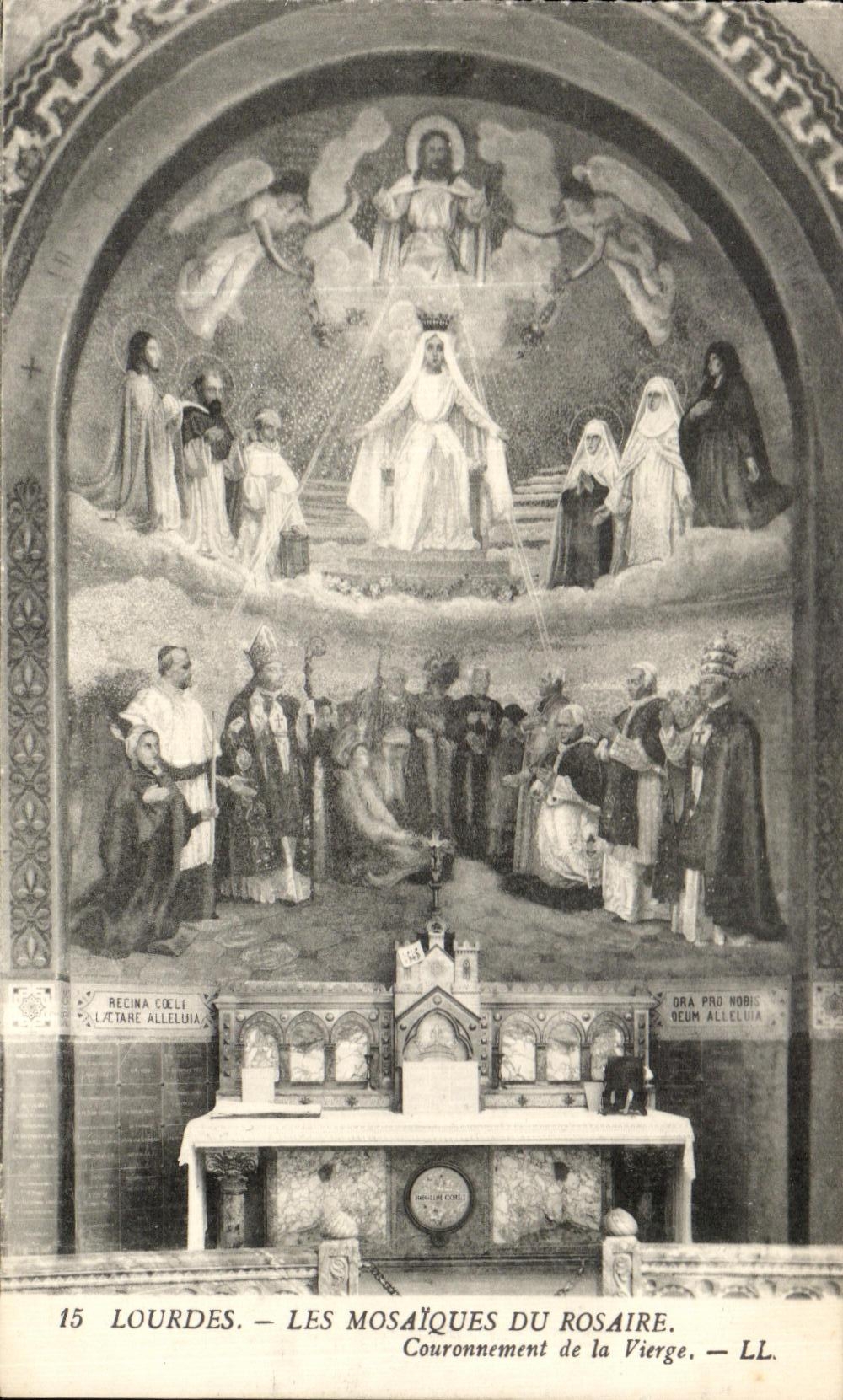 CPA Lourdes Mosaics Of the Rosary Crowning of the Virgin