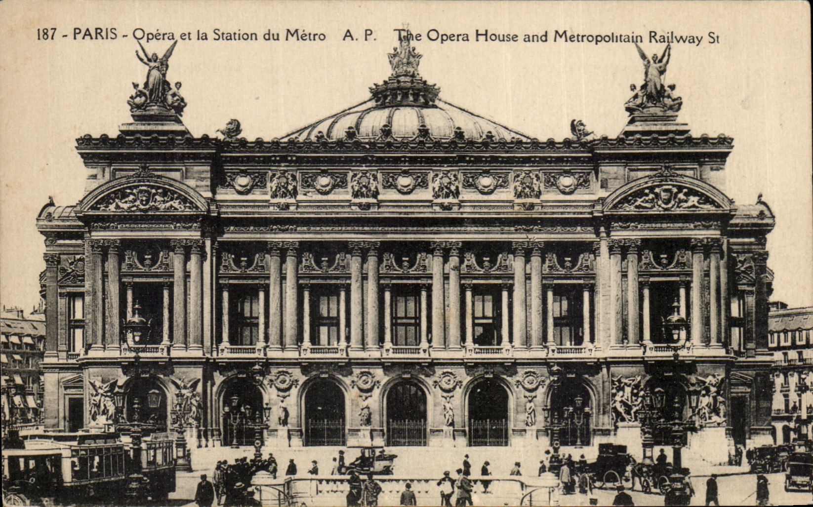 CPA Paris Opra and the Station of the Subway