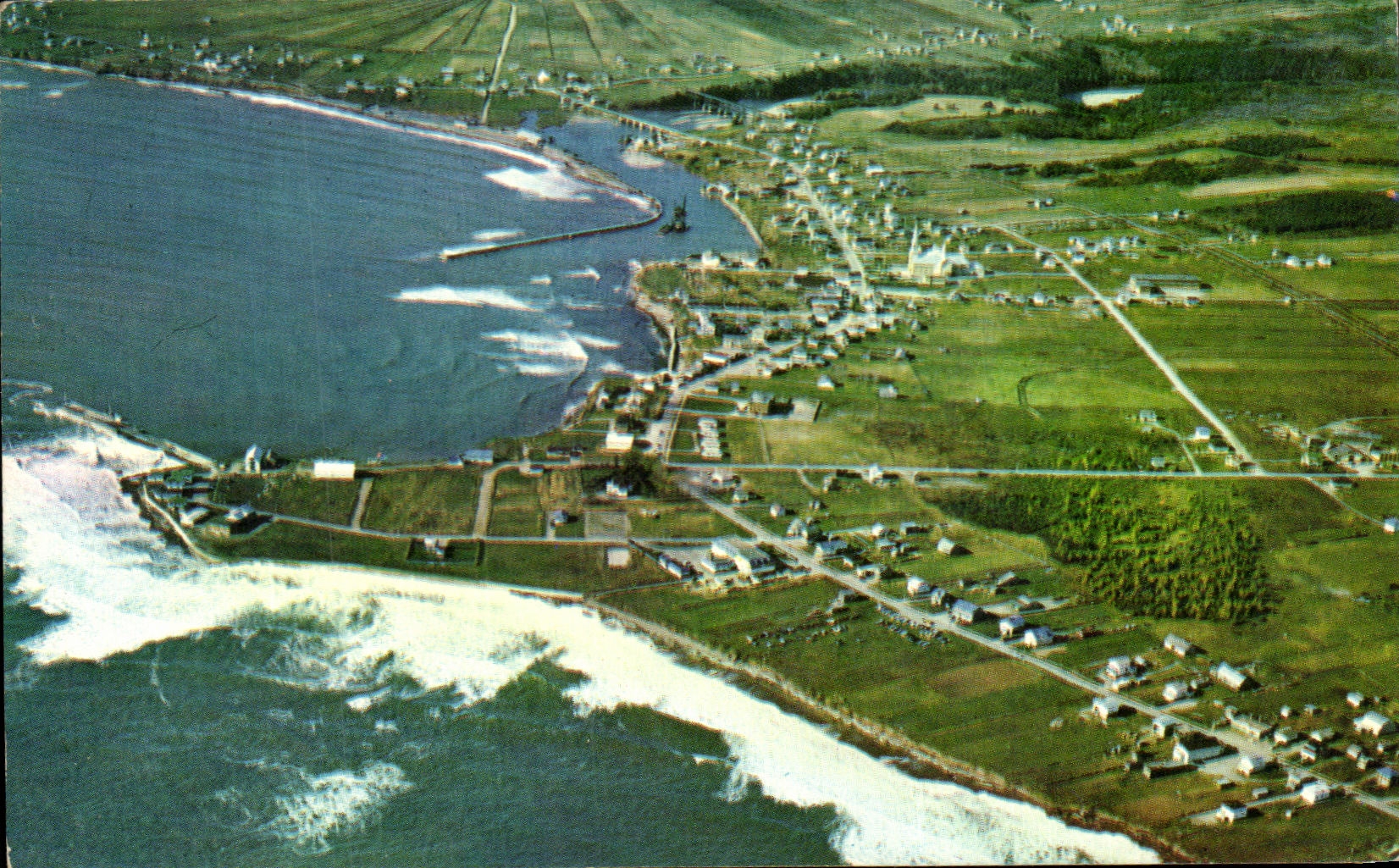 CPA Vue Aerienne De Grande River Gaspesie Quebec Locates At the mouth Of the River Of the Same name Village De Grand