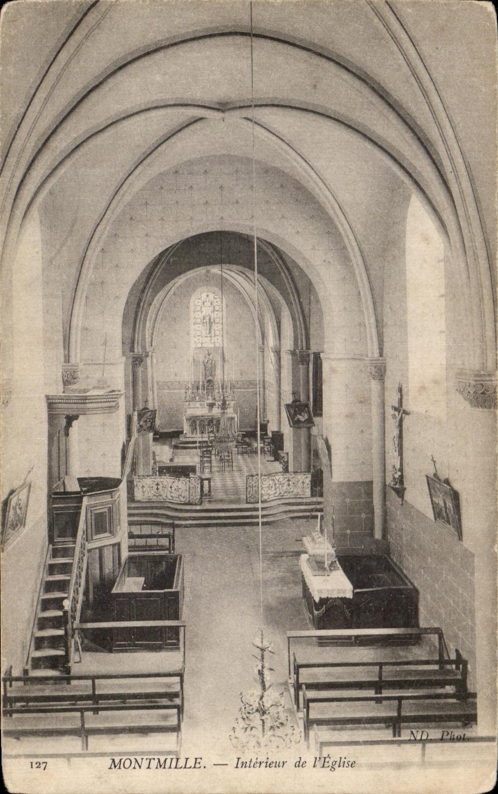 CPA Interior Montmille of the Church
