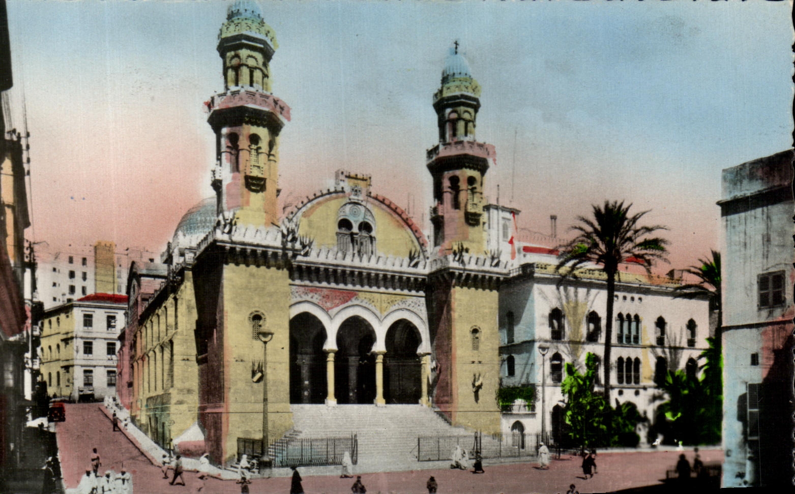 Catedral de CPA Argel y paladar del invierno del gobernador Argelia