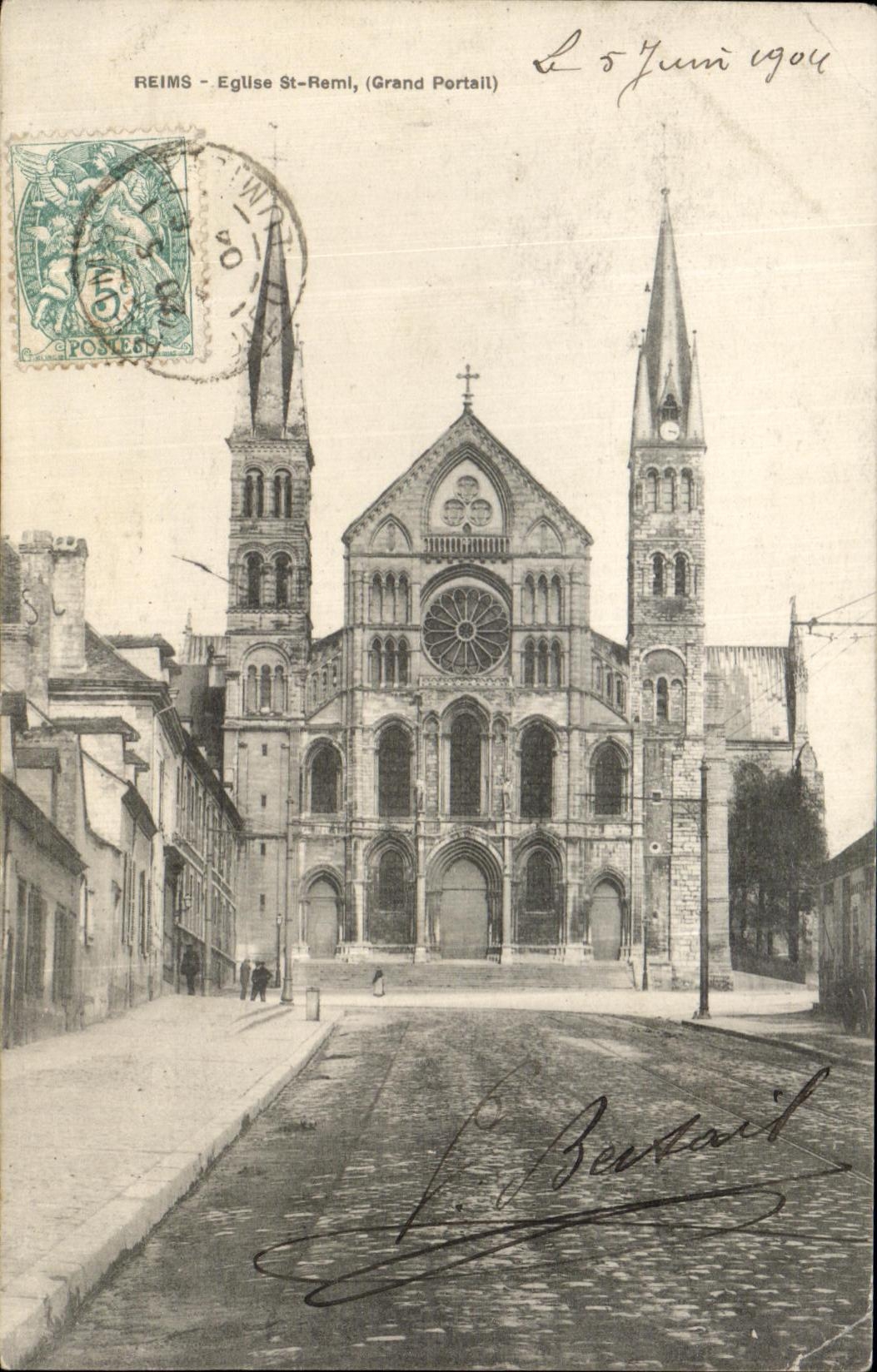 CPA Rheims Church St Remi Large gate