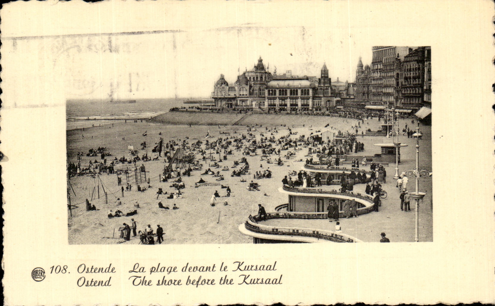 CPA Ostend the Beach in front of Kursaal