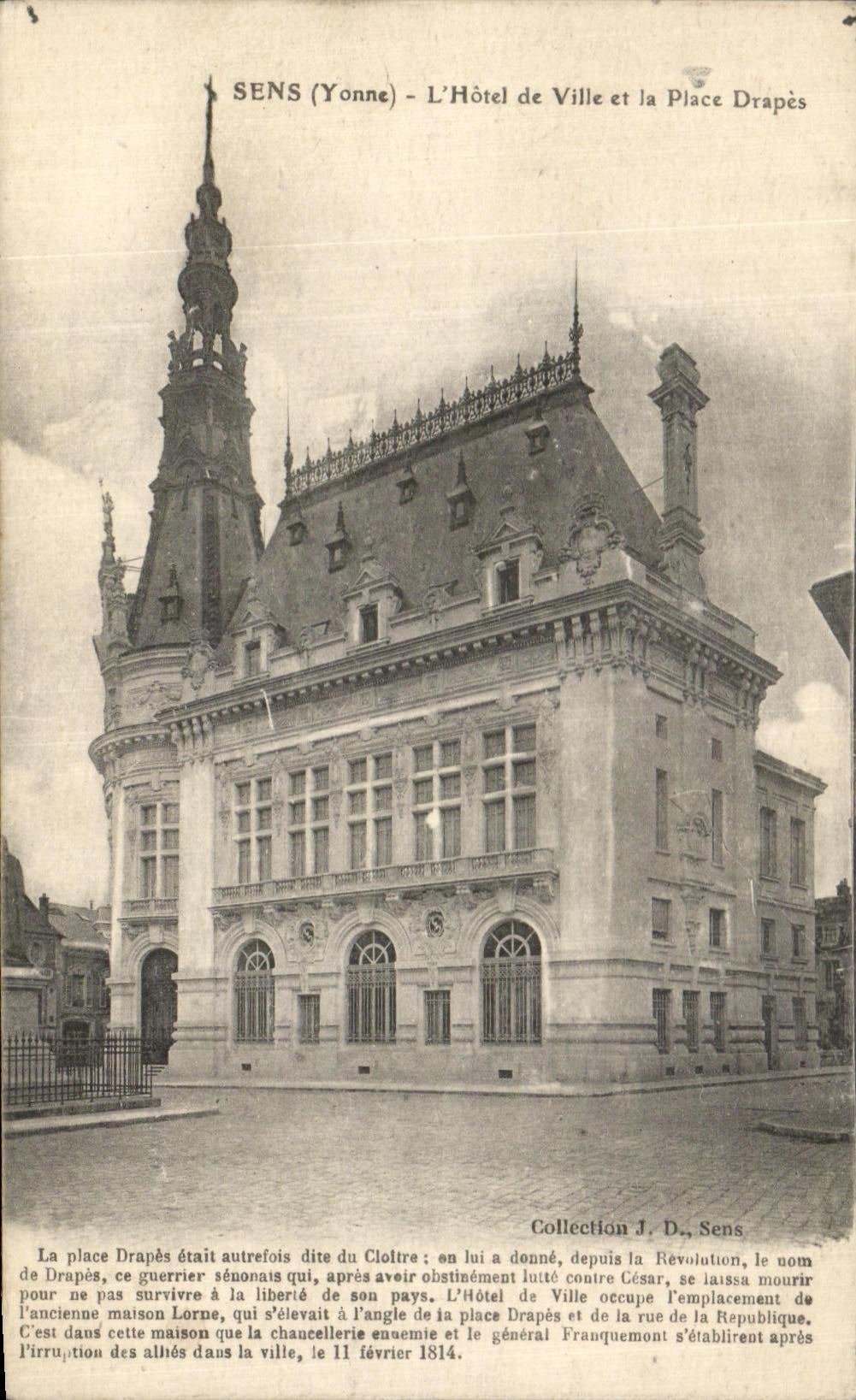 CPA Sens the Town hall and the Place Drape