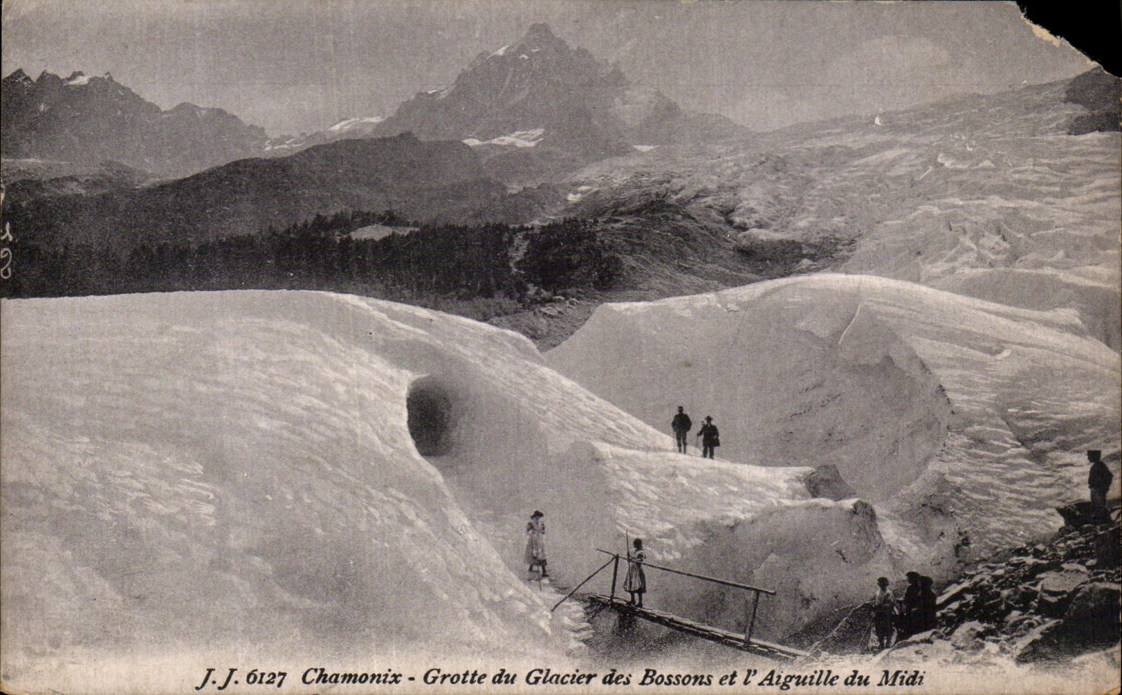 CPA Chamonix Grotte of the Glacier of Let us work and the Needle of the South Alpinism