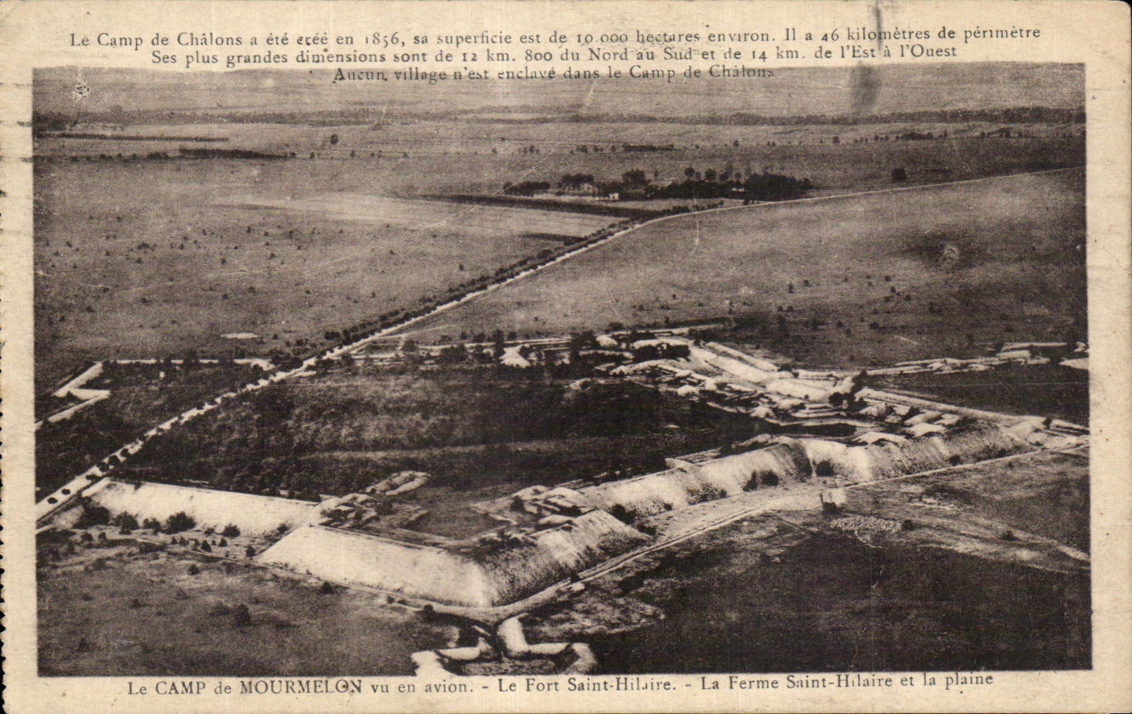 CPA Camp De Mourmelon Seen In the Plane Fort Saint Hilaire the Militaria farm