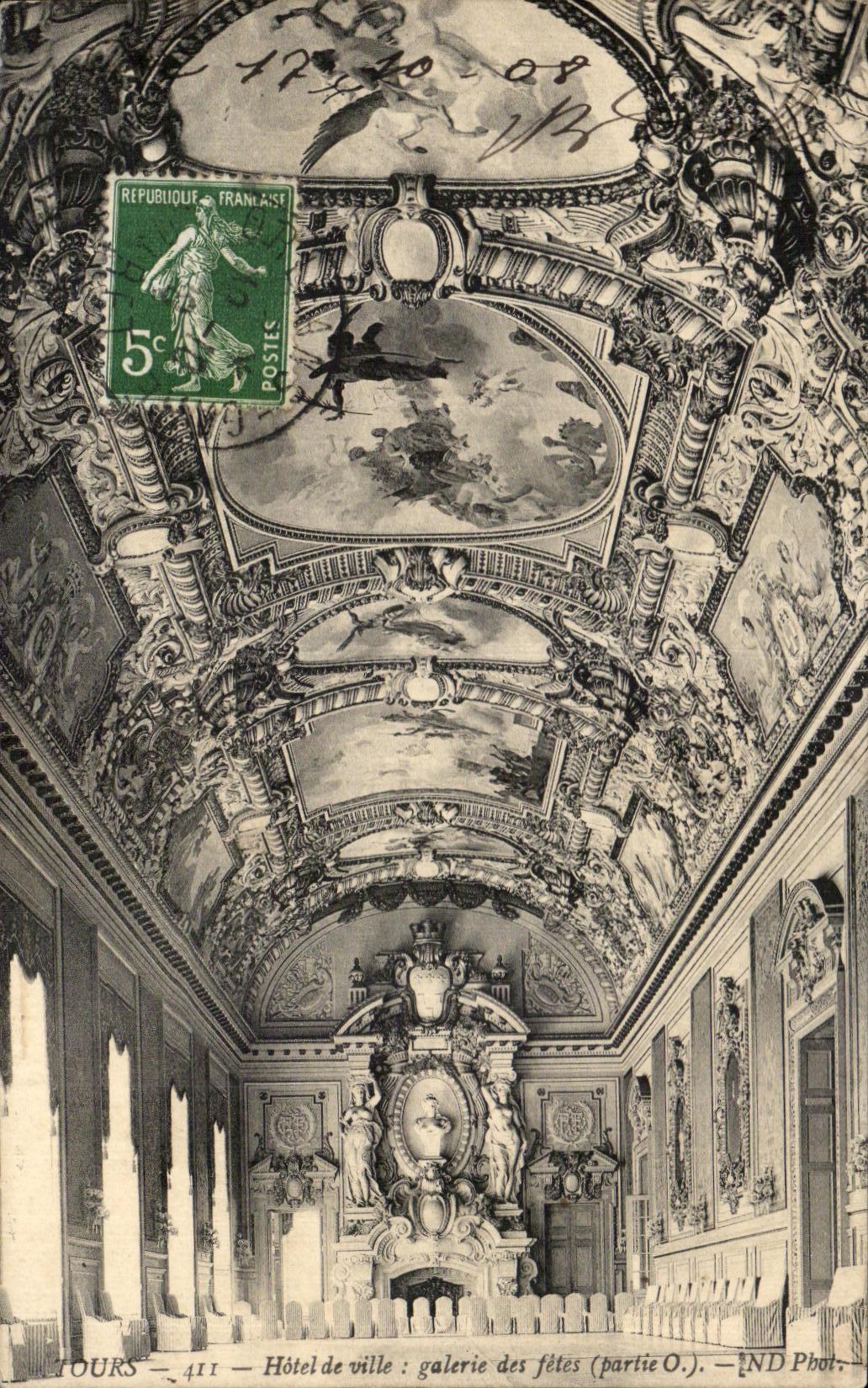 CPA Tours Hotel Du Ville Galerie Des Fetes