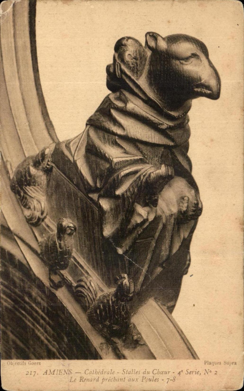 CPA Amiens Cathedral Stalls Of the Chorus Series Hens