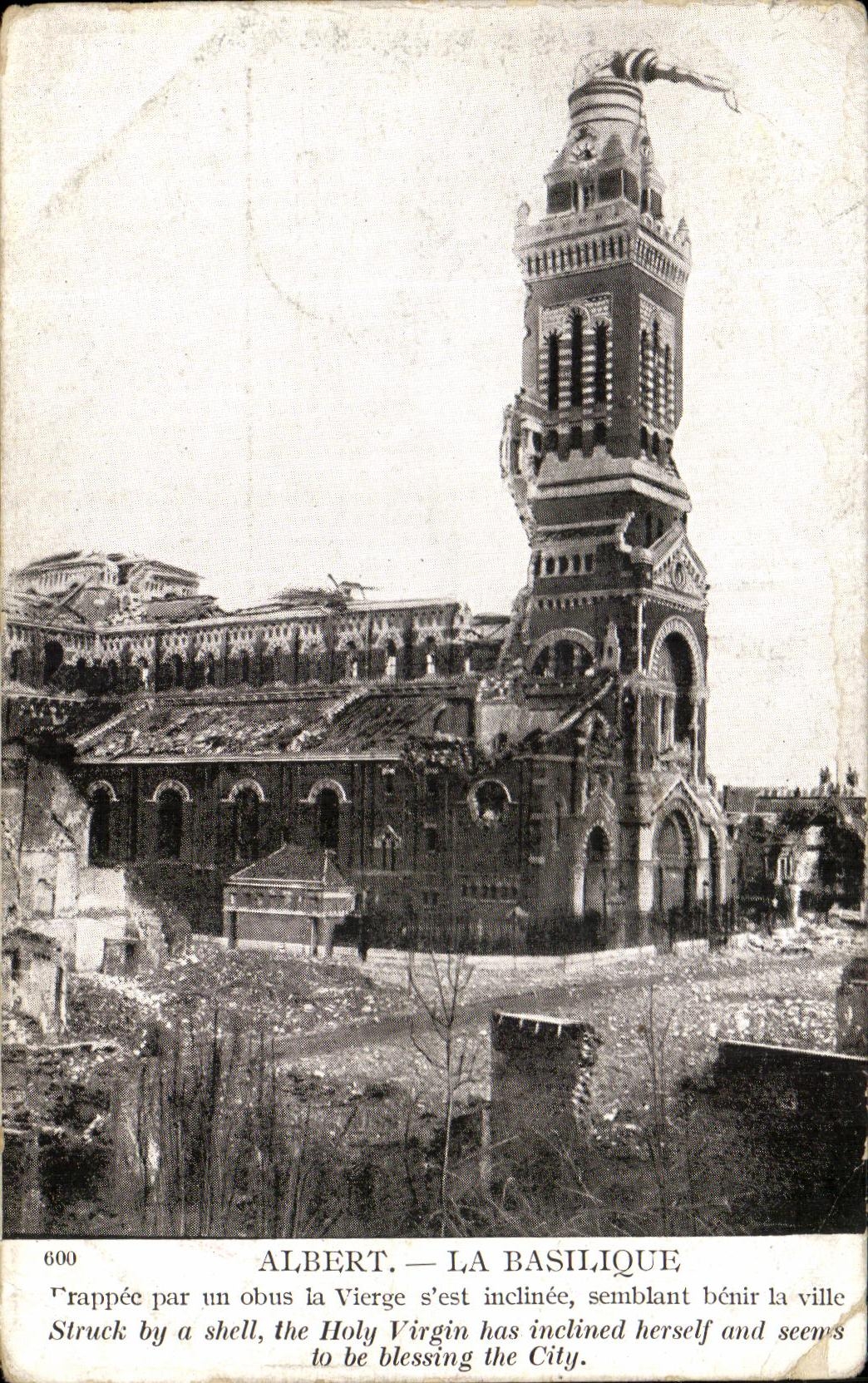 CPA Albert the Basilica frappee by a shell the Virgin inclined pretense to bless the Militaria city