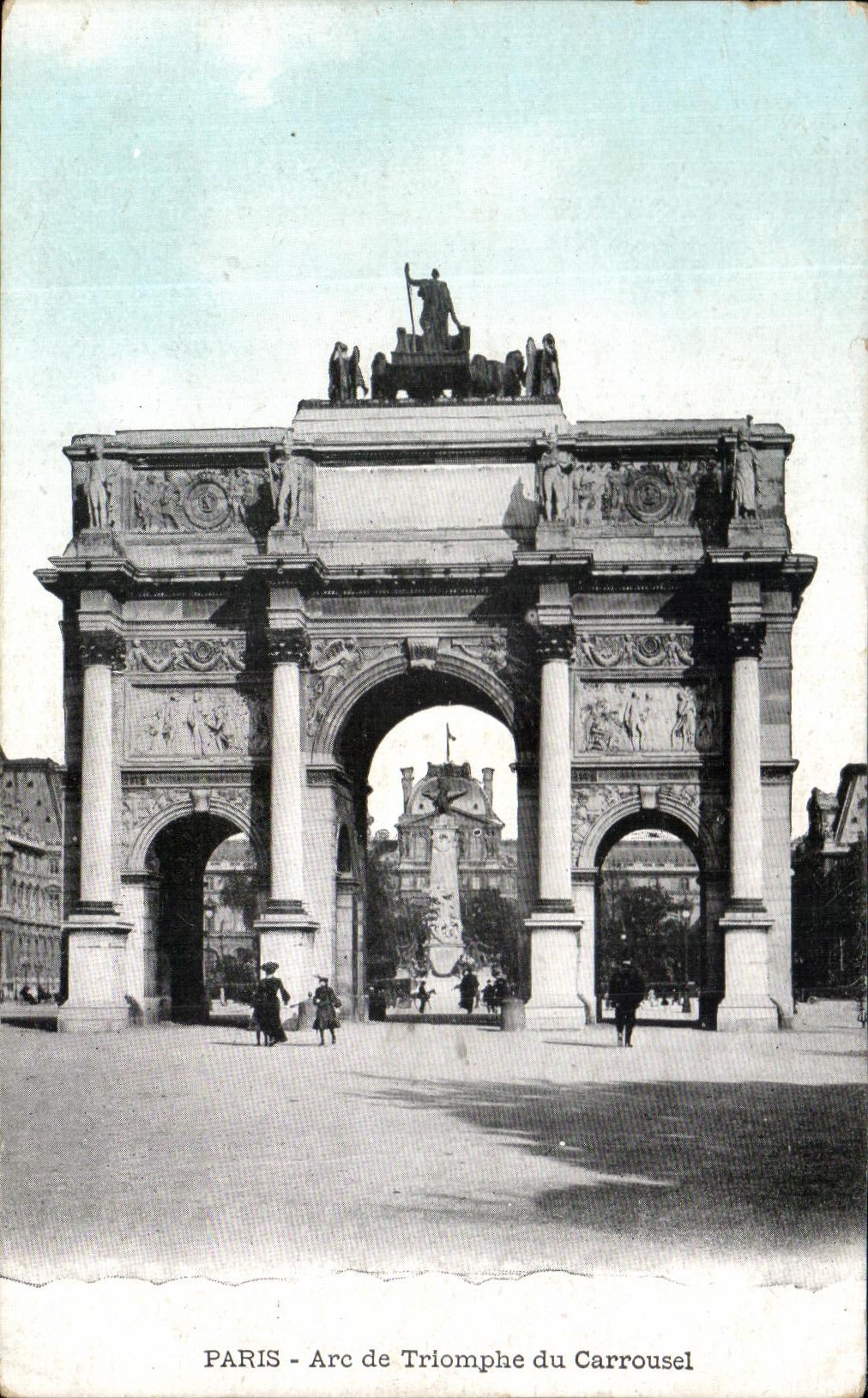 CPA Paris Arc de Triomphe of the Louvre Carousel