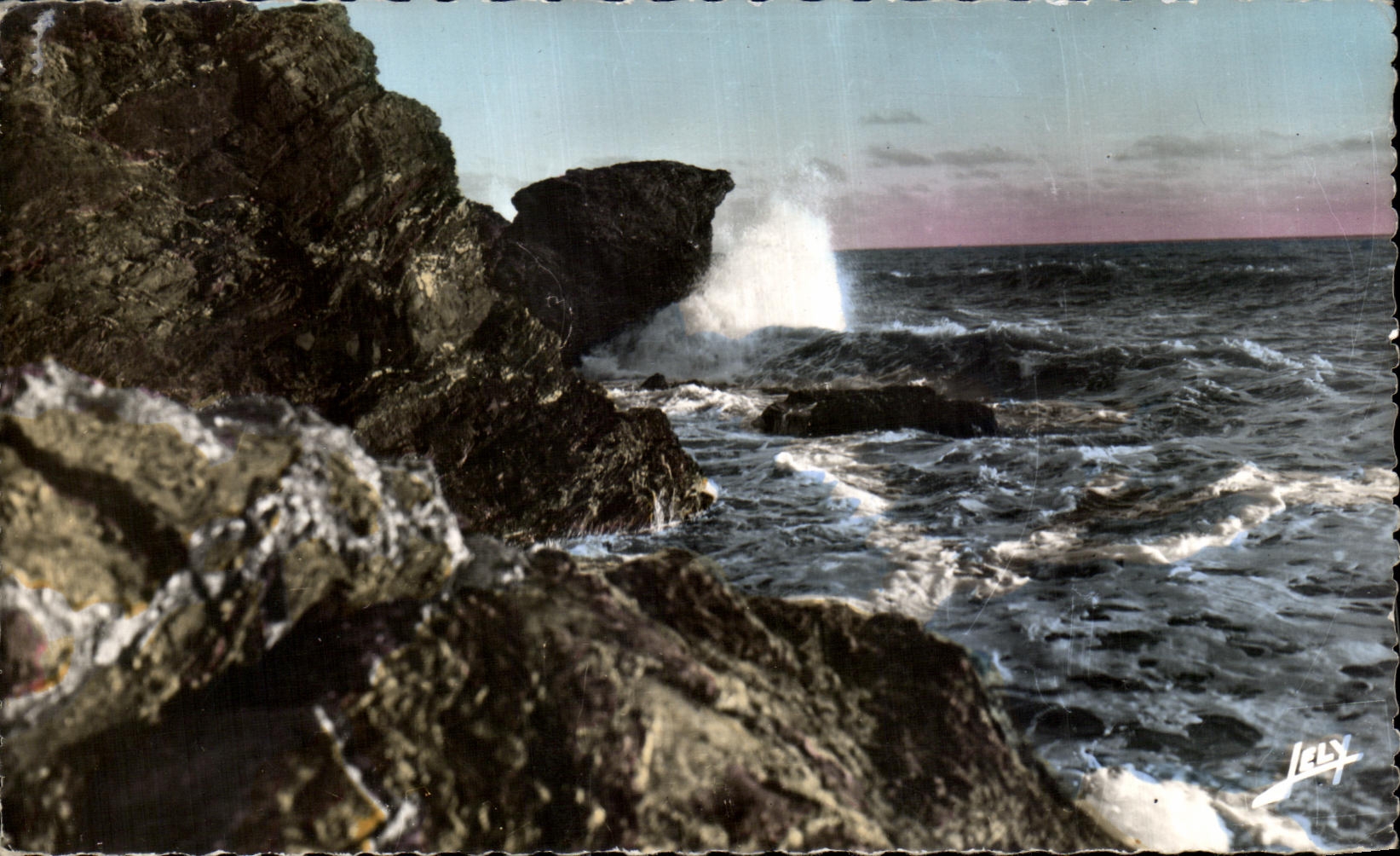 CPA Rochers de Paree entra en Croix de Vie y Sion Jour De Tempete