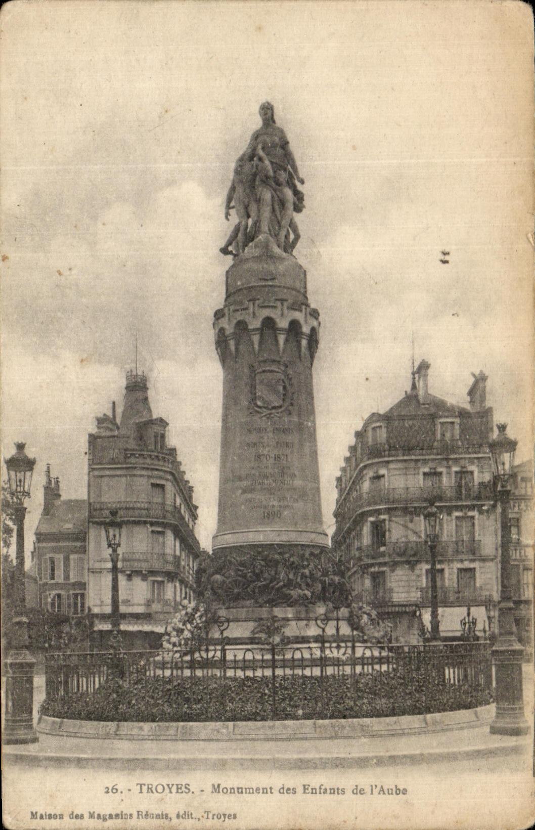CPA Troyes Monument Of the Children Of the Paddle
