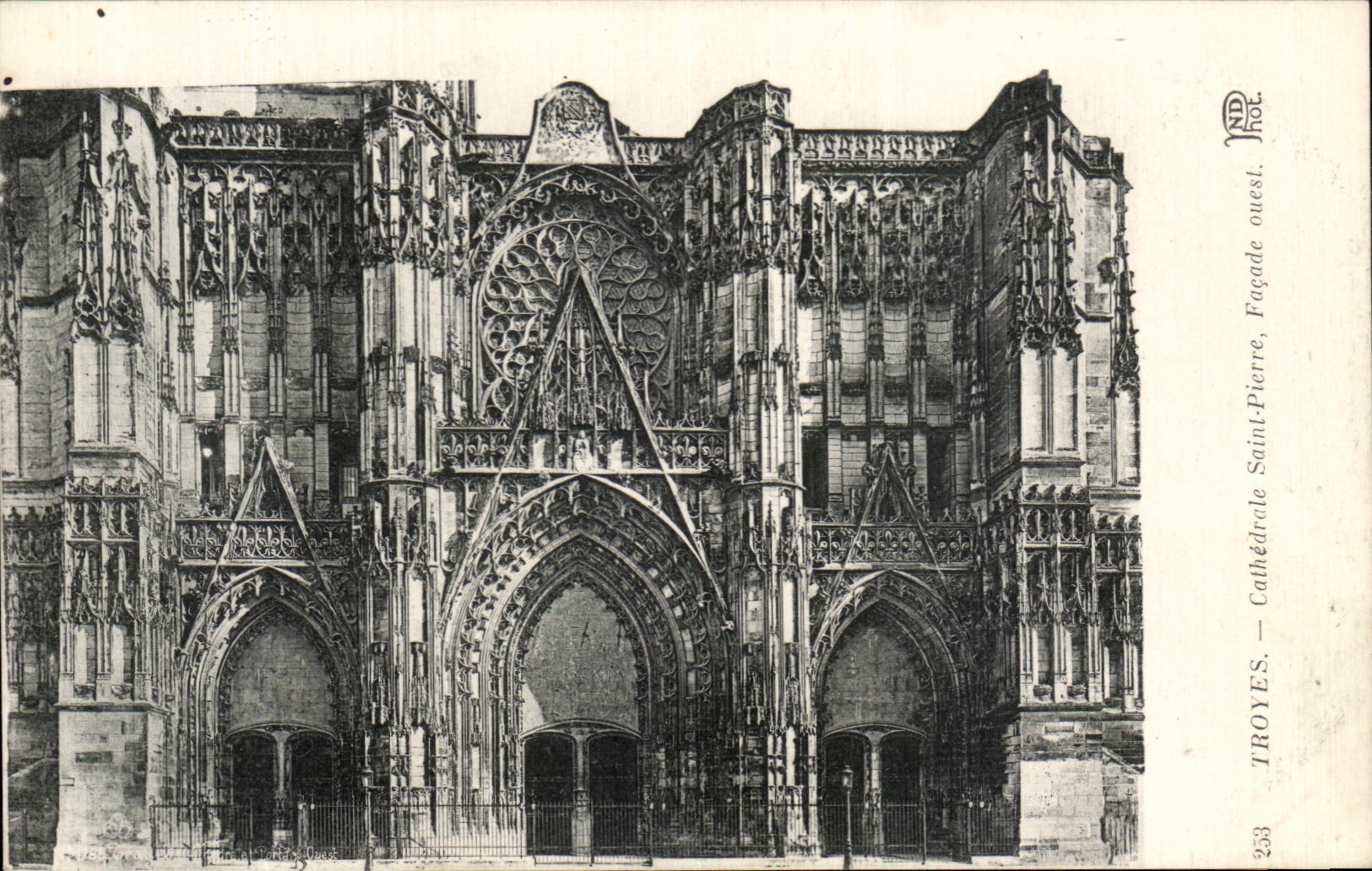 CPA Troyes Cathedral Saint Pierre Western Frontage